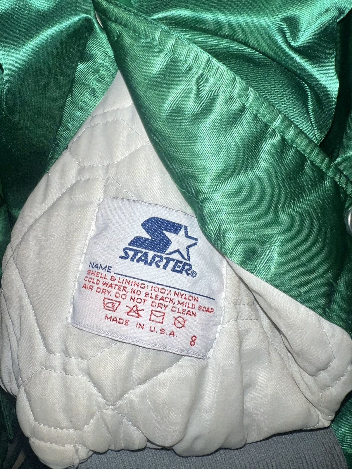 NFL × Vintage Vintage 80s Philadelphia Eagles Green Satin Bomber Jacket Size US XL / EU 56 / 4 - 7 Thumbnail