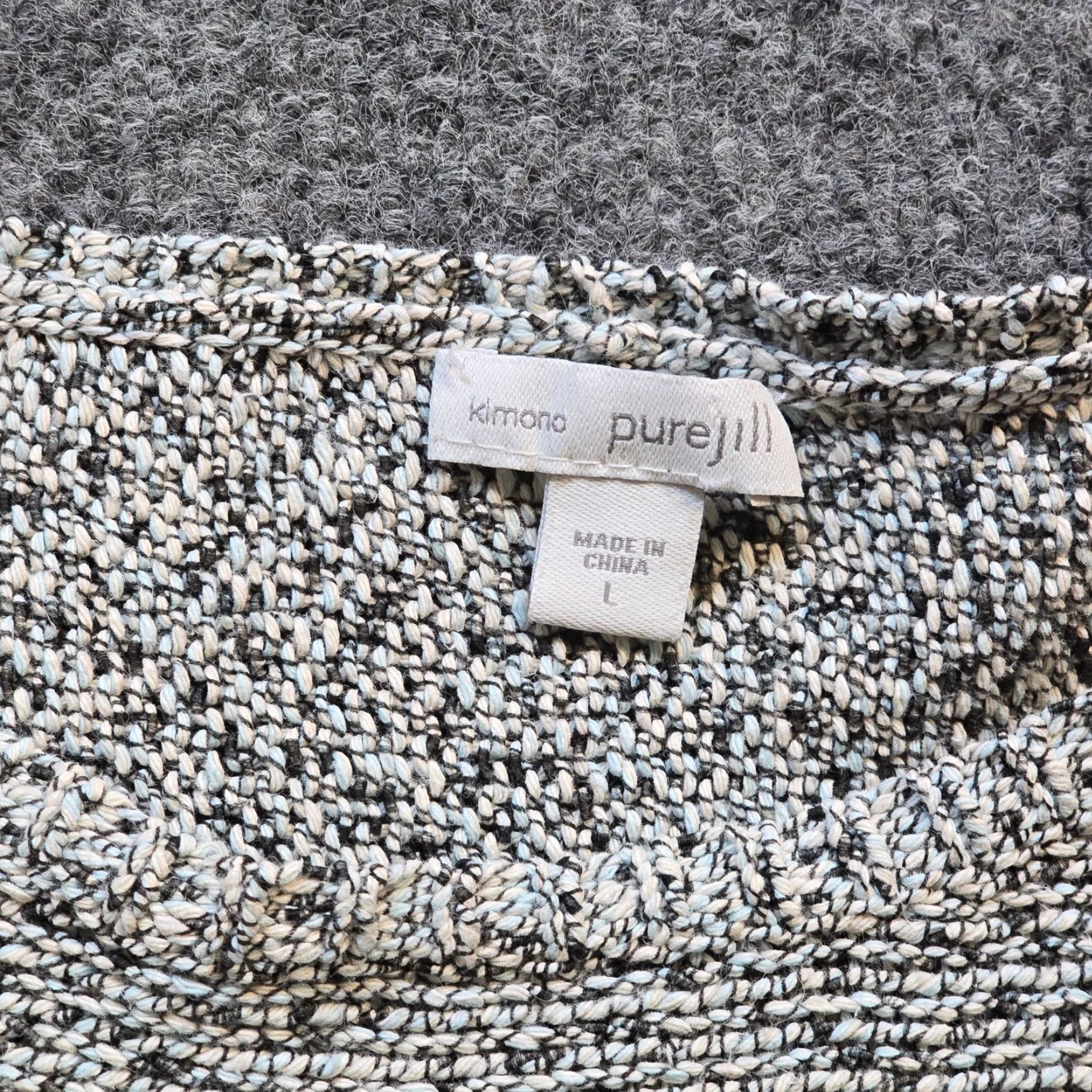 J. Jill J. Jill Sweater Womens Large Gray Kimono Sleeve Boxy Round Neck Casual Basic Pullover Knit Cotton Size L / US 10 / IT 46 - 3 Thumbnail