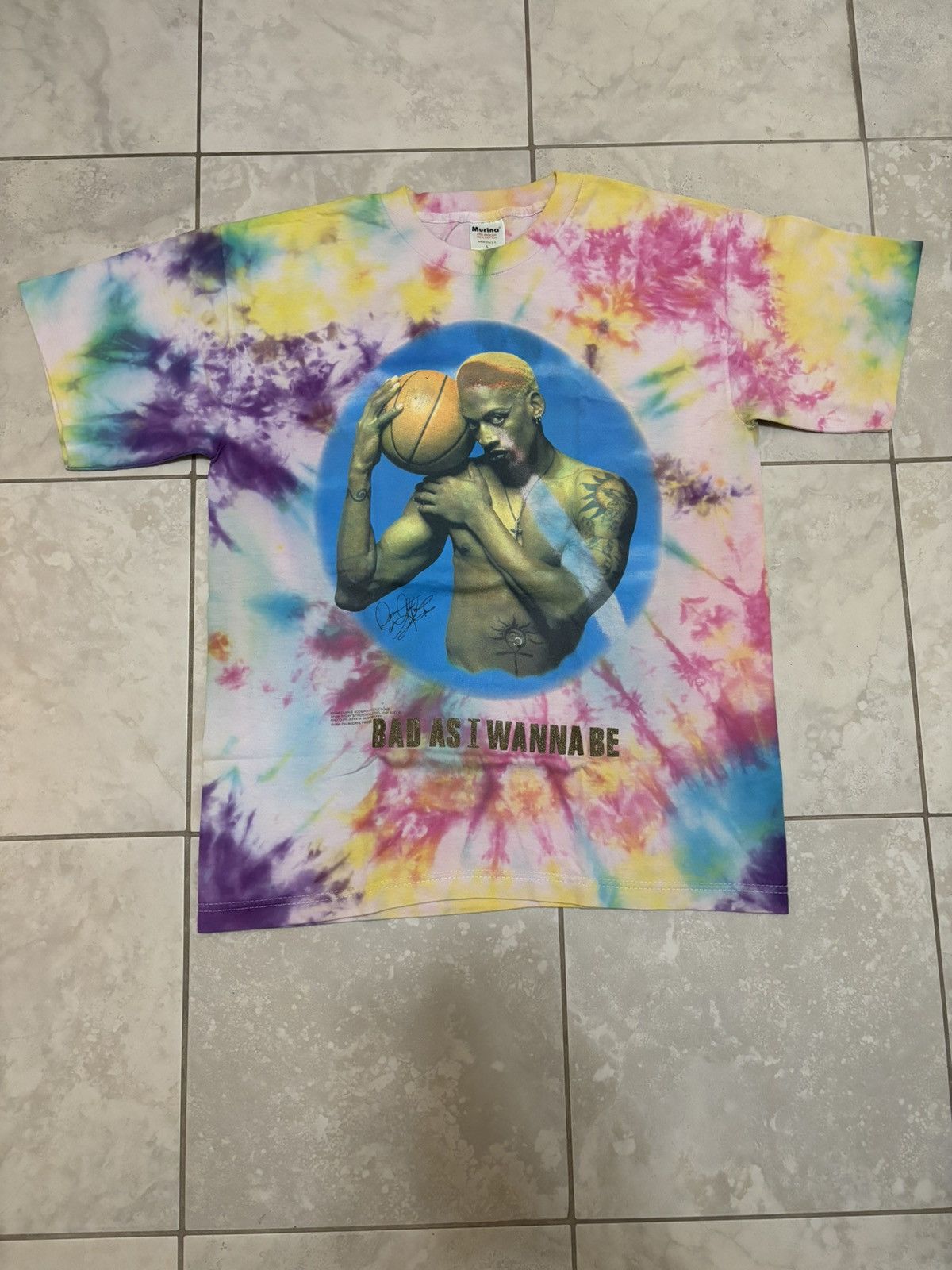 Vintage Rare vintage 90s Dennis Rodman friends & family tie dye tee Size US L / EU 52-54 / 3 - 1 Thumbnail