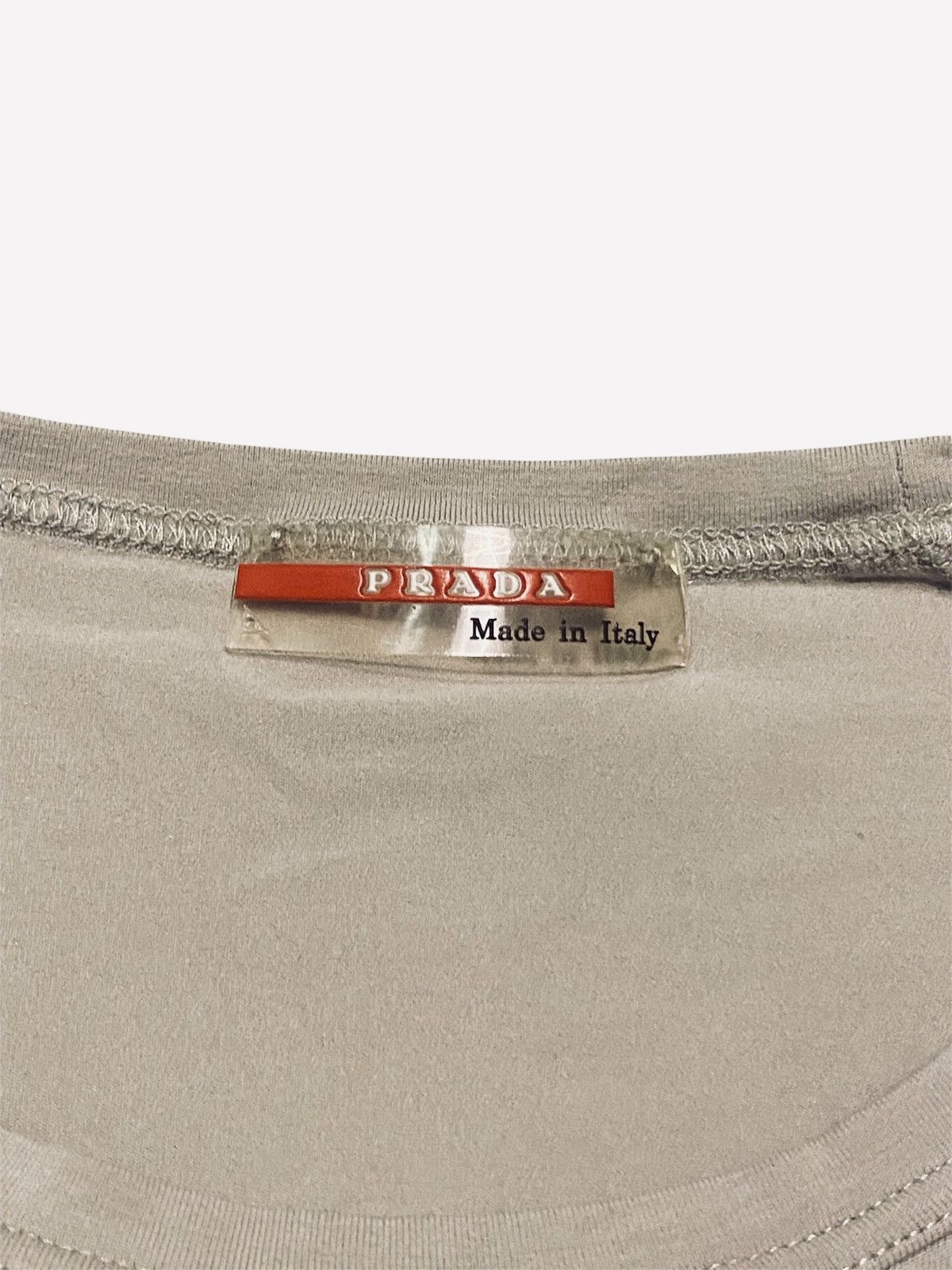 Prada Prada Beige Classic Red Tab T-shirt Size US S / EU 44-46 / 1 - 3 Thumbnail