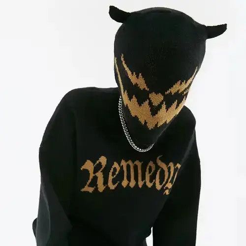 Other Custom Produced Flip Down Beanie Mask Hat Black Size ONE SIZE - 2 Thumbnail