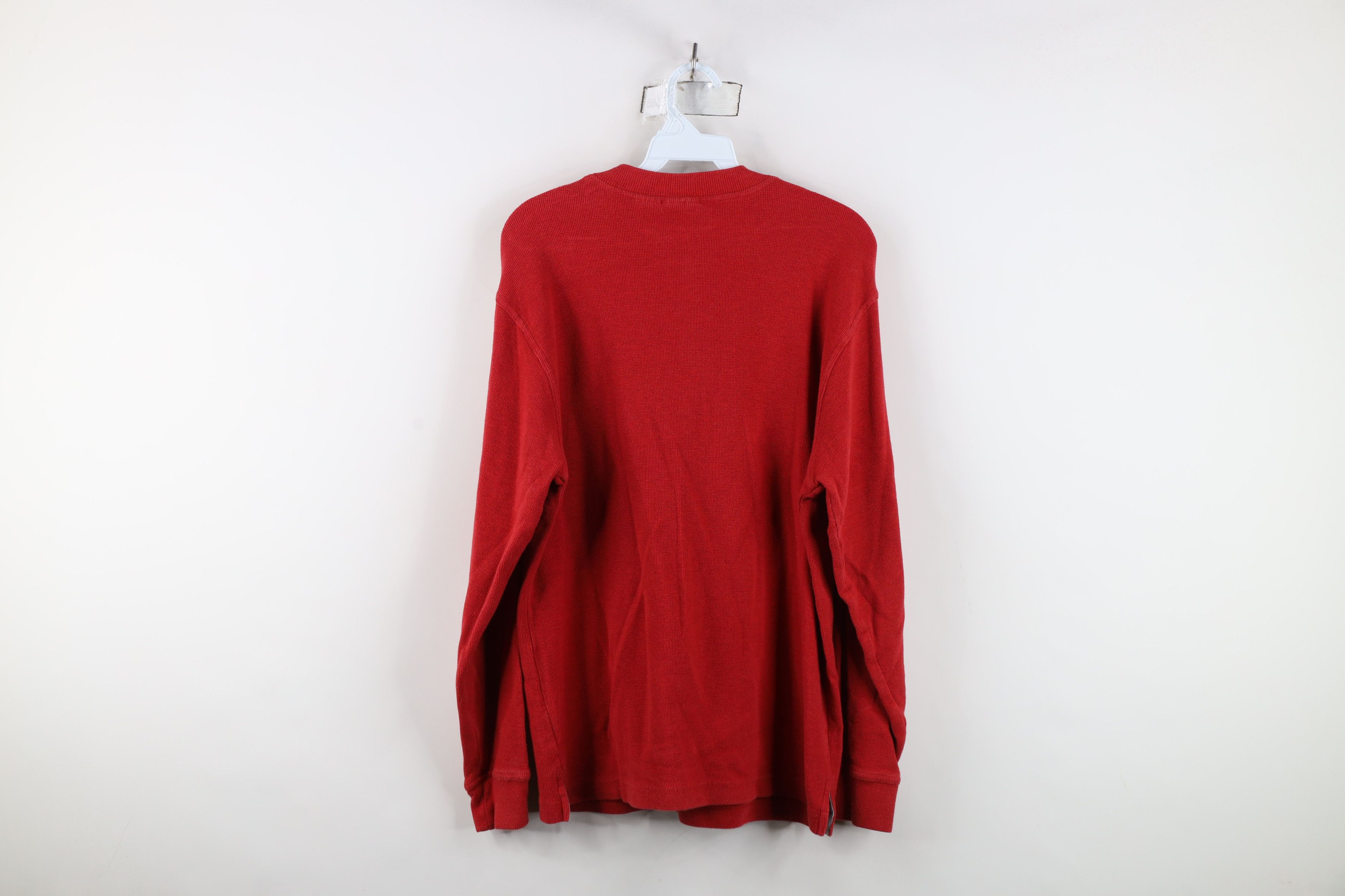 L.L. Bean Vintage LL Bean Waffle Knit Long Sleeve Henley T-Shirt Red Size US S / EU 44-46 / 1 - 13 Thumbnail