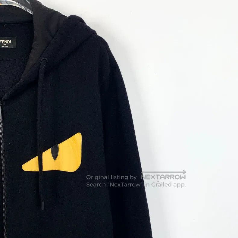 Fendi Fendi Black Little Monster Eye Wool Hooded Drawstring Zipp Size US M / EU 48-50 / 2 - 3 Thumbnail