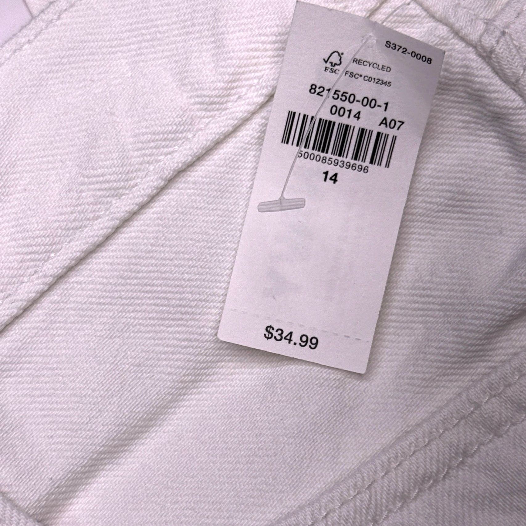 Old Navy Old Navy Womens Slouchy Straight Cut Off Shorts 14 White High Rise New Size 36" / US 14 / IT 50 - 4 Thumbnail