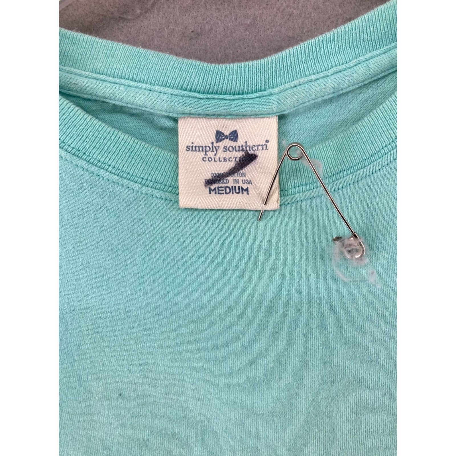 Vintage Simply Southern Womens TShirt Medium Blue Raised Right Sea Turtle Size M / US 6-8 / IT 42-44 - 6 Thumbnail