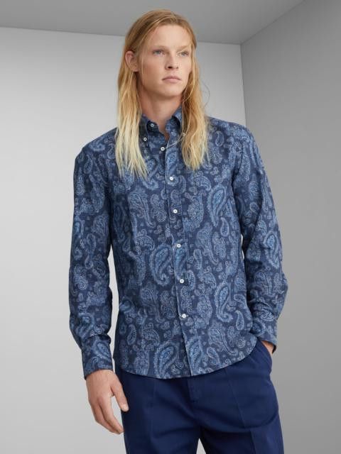 Brunello Cucinelli Shirt in Dark Blue Size US M / EU 48-50 / 2 - 1 Thumbnail