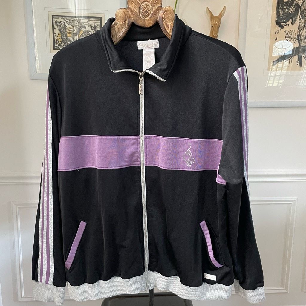 Other Y2K Baby Phat Track Jacket Bling Cat Black Purple Silver Met Size 3XL / US 20-22 - 2 Thumbnail