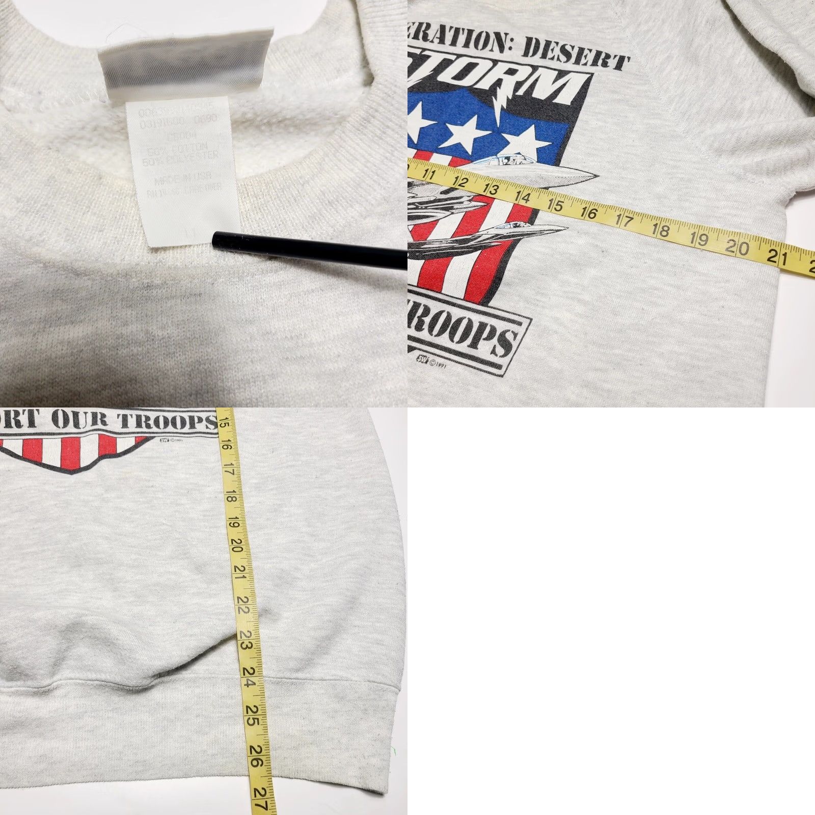 Lee VINTAGE Operation Desert Storm Support Troops Grey Sweatshirt 1991 Size Large Size US L / EU 52-54 / 3 - 8 Thumbnail