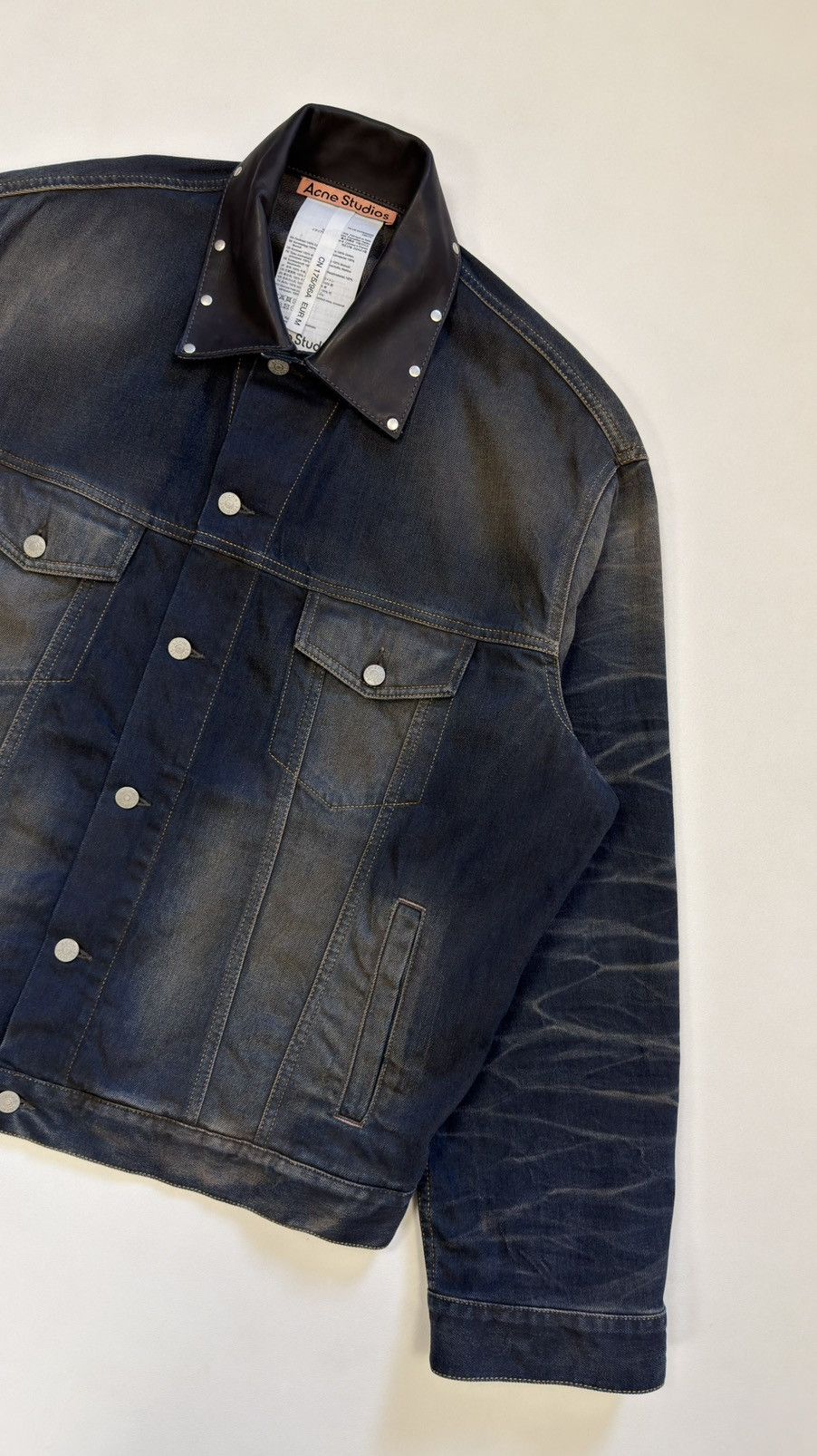 Acne Studios Studded Dirty Washed Oversized Denim Jacket Size US M / EU 48-50 / 2 - 8 Thumbnail