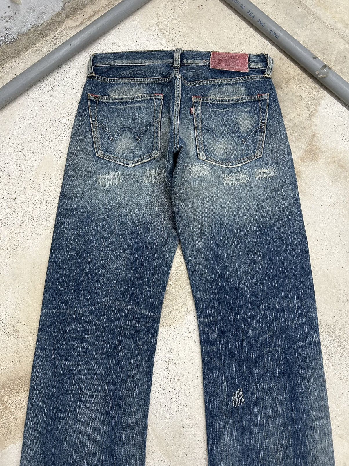 Edwin Vintage Edwin 504 Baggy Unique Stitching Blue Washed Size US 33 - 8 Thumbnail