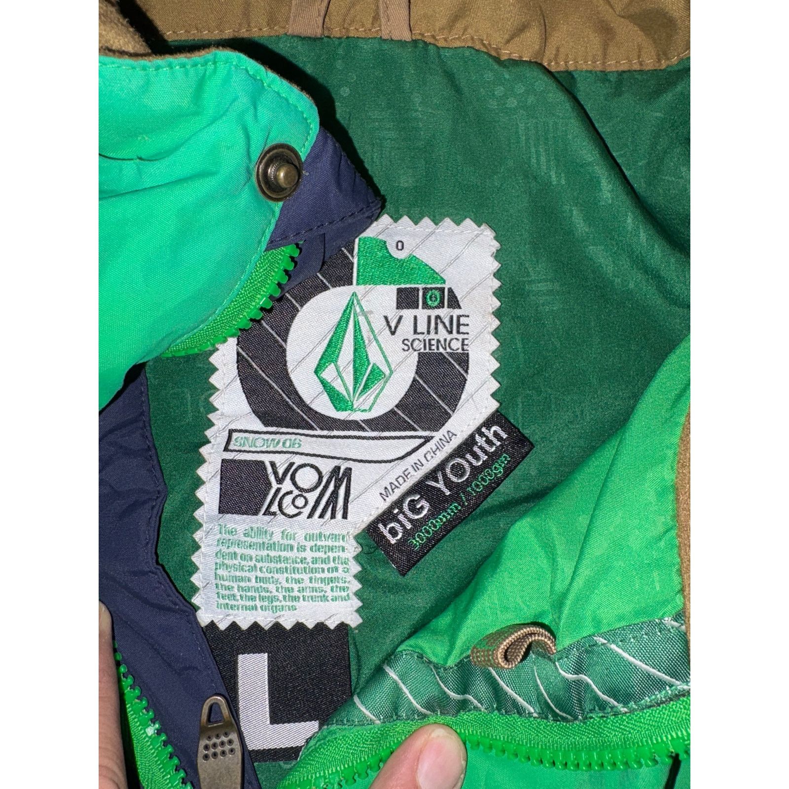 Volcom Volcom snow y2k big youth large boys green v line science Size L / US 10 / IT 46 - 2 Thumbnail