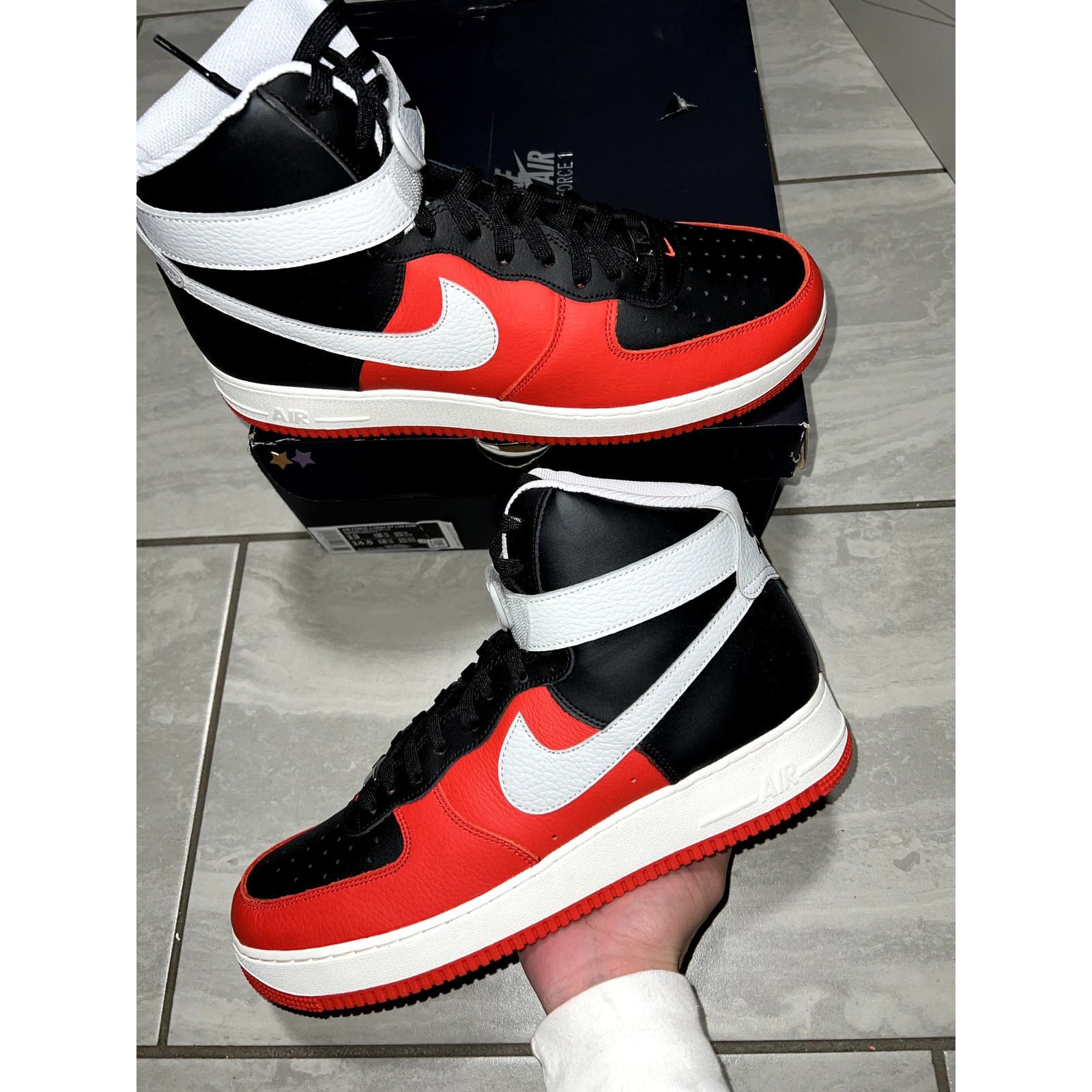 image of Nike Air Force 1 High Nba 75Th Anniversary Chile Red 13M New Shoes in Black, Men's