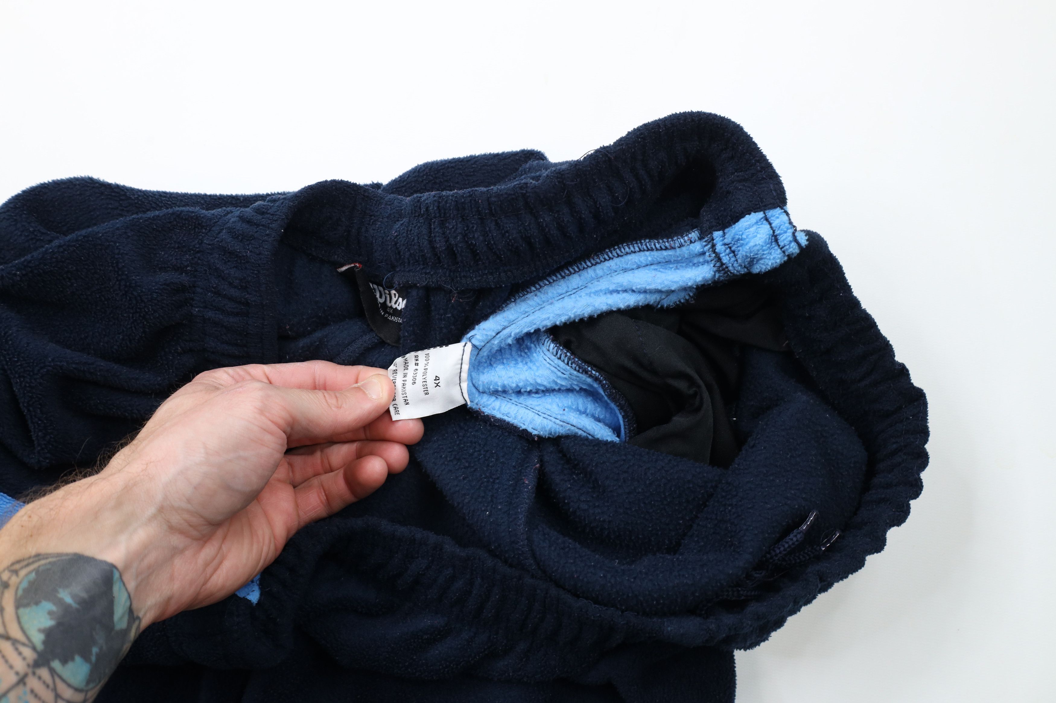 Vintage Vintage 90s Wilson Baggy Wide Leg Fleece Cargo Pants Blue Size US 44 / EU 60 - 8 Thumbnail