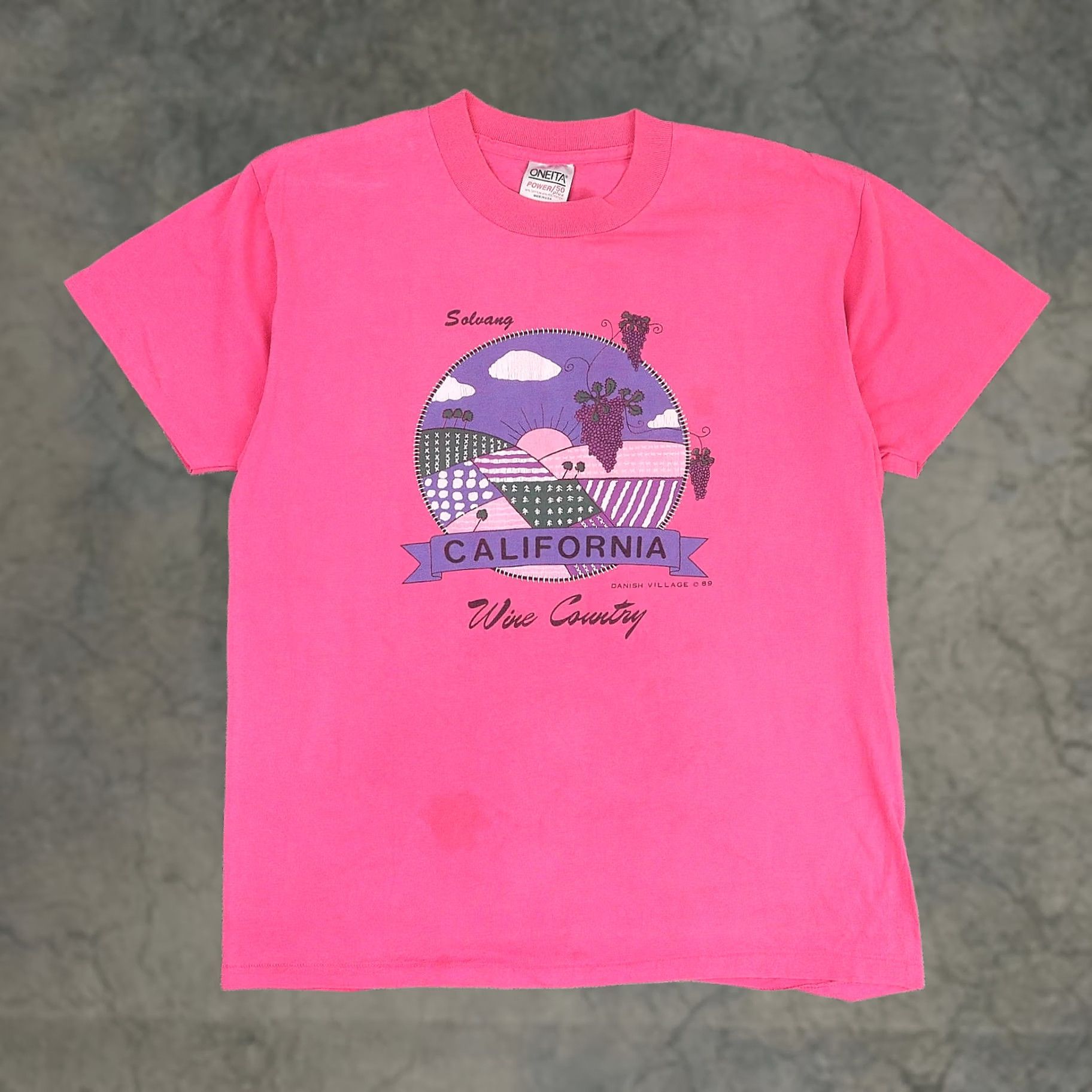 Vintage VINTAGE Soluang California Wine Country Danish Pink T-Shirt Large 80s 90s Mens Size US L / EU 52-54 / 3 - 1 Thumbnail