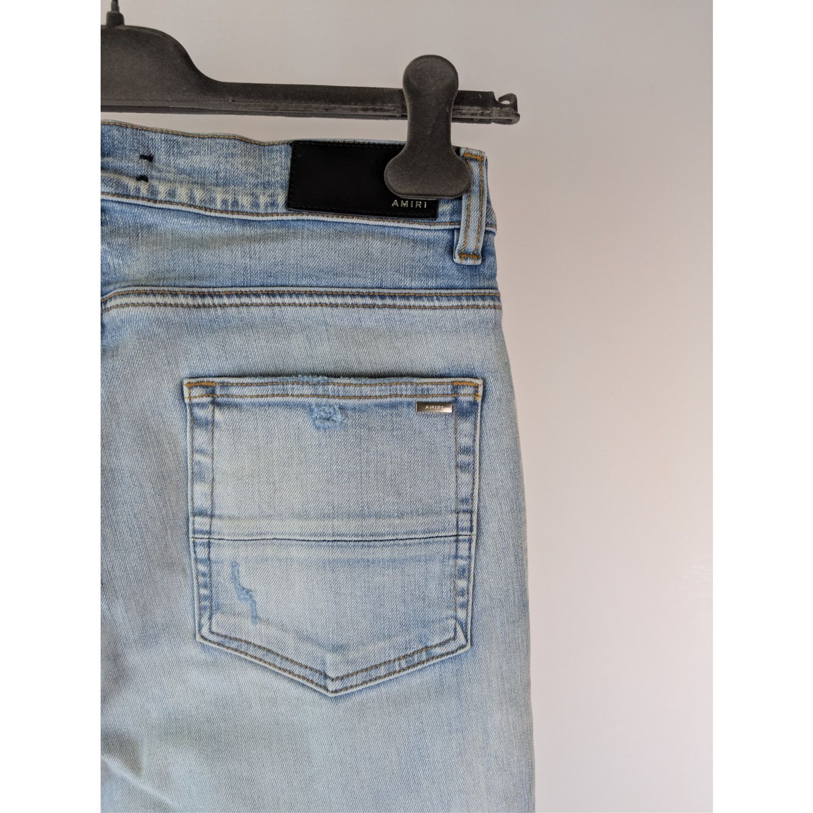 Amiri o1rshd1 Zig Zag Jean Denim Jeans in Light Indigo 29 Size US 29 - 15 Thumbnail