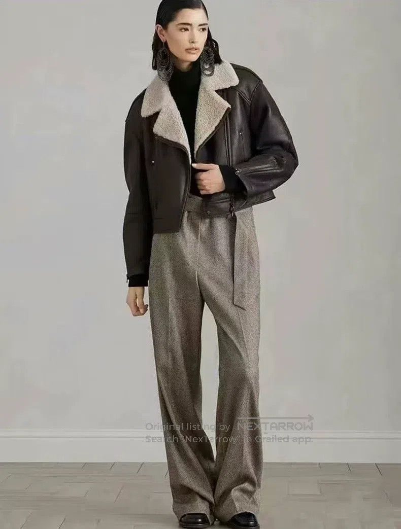 Brunello Cucinelli Brunello Cucinelli Leather Fleece Jacket Size XS / US 0-2 / IT 36-38 - 1 Thumbnail