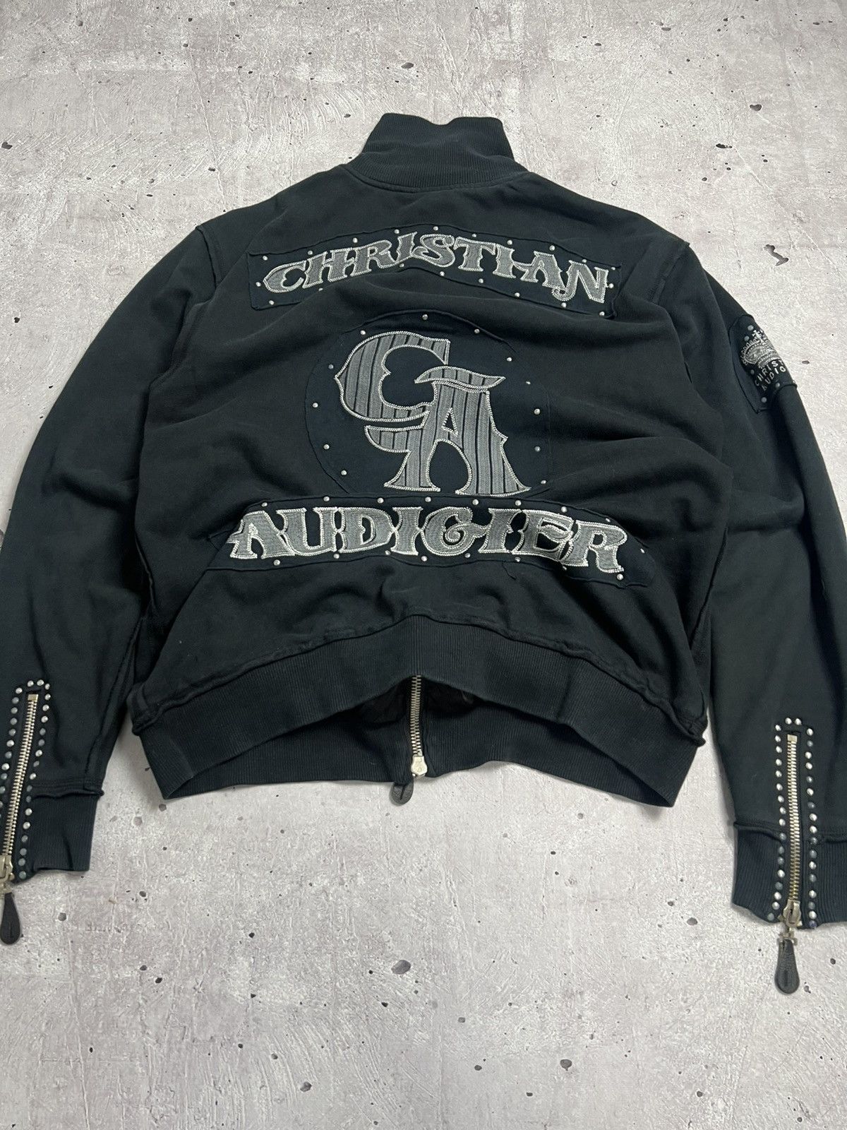 Christian Audigier Vintage Y2K Christian Audigier Zip Sweatshirt Size US L / EU 52-54 / 3 - 1 Thumbnail