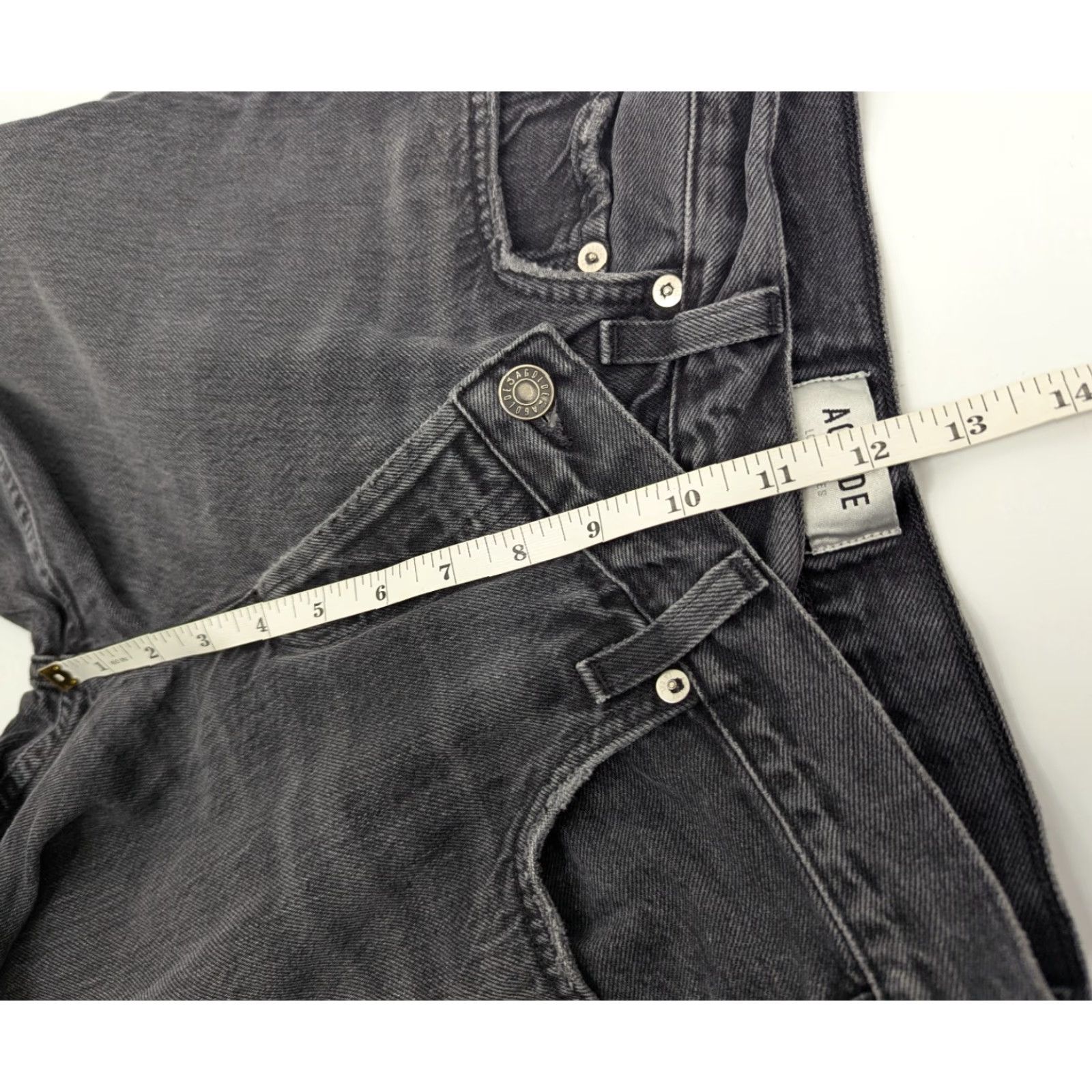 Agolde AGOLDE Jeans Womens 23 High Rise Straight Denim Black Charcoal Wash Size 40" / US 18 - 7 Thumbnail