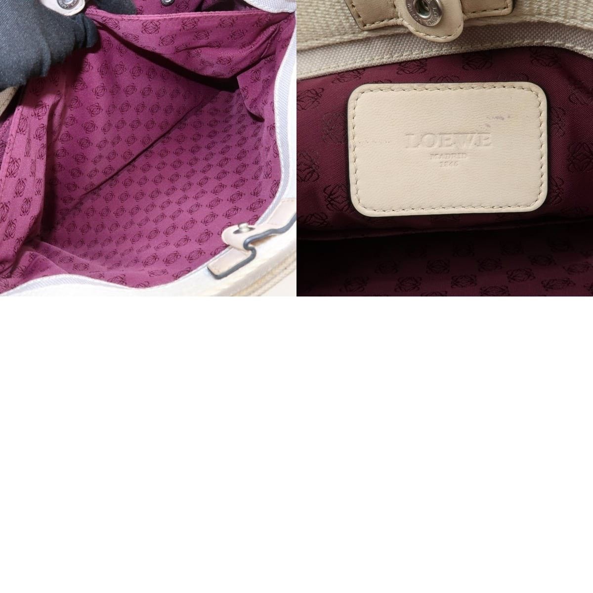 Loewe Loewe Anagram Logo Canvas Shoulder Bag Gray Size ONE SIZE - 8 Thumbnail