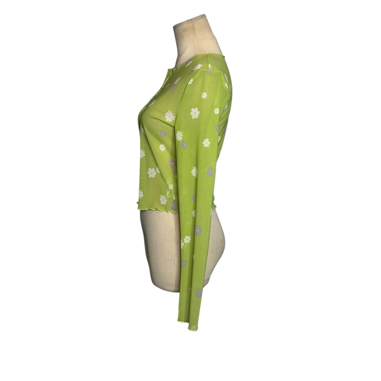 Forever 21 Forever 21 green floral sheer long sleeves top size Medium Size M / US 6-8 / IT 42-44 - 6 Thumbnail