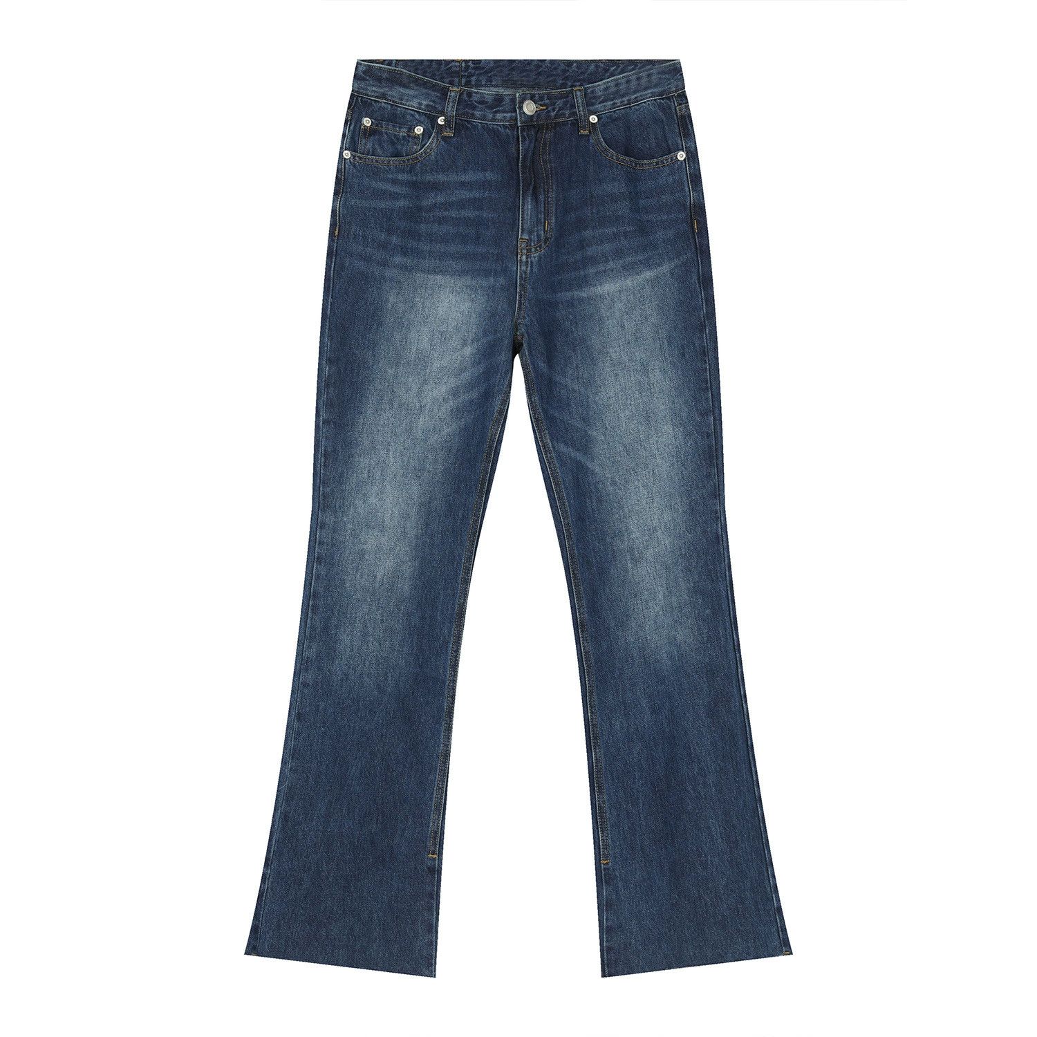 Jean Japanese retro men's straight jeans with slit hems Size US 32 / EU 48 - 5 Thumbnail