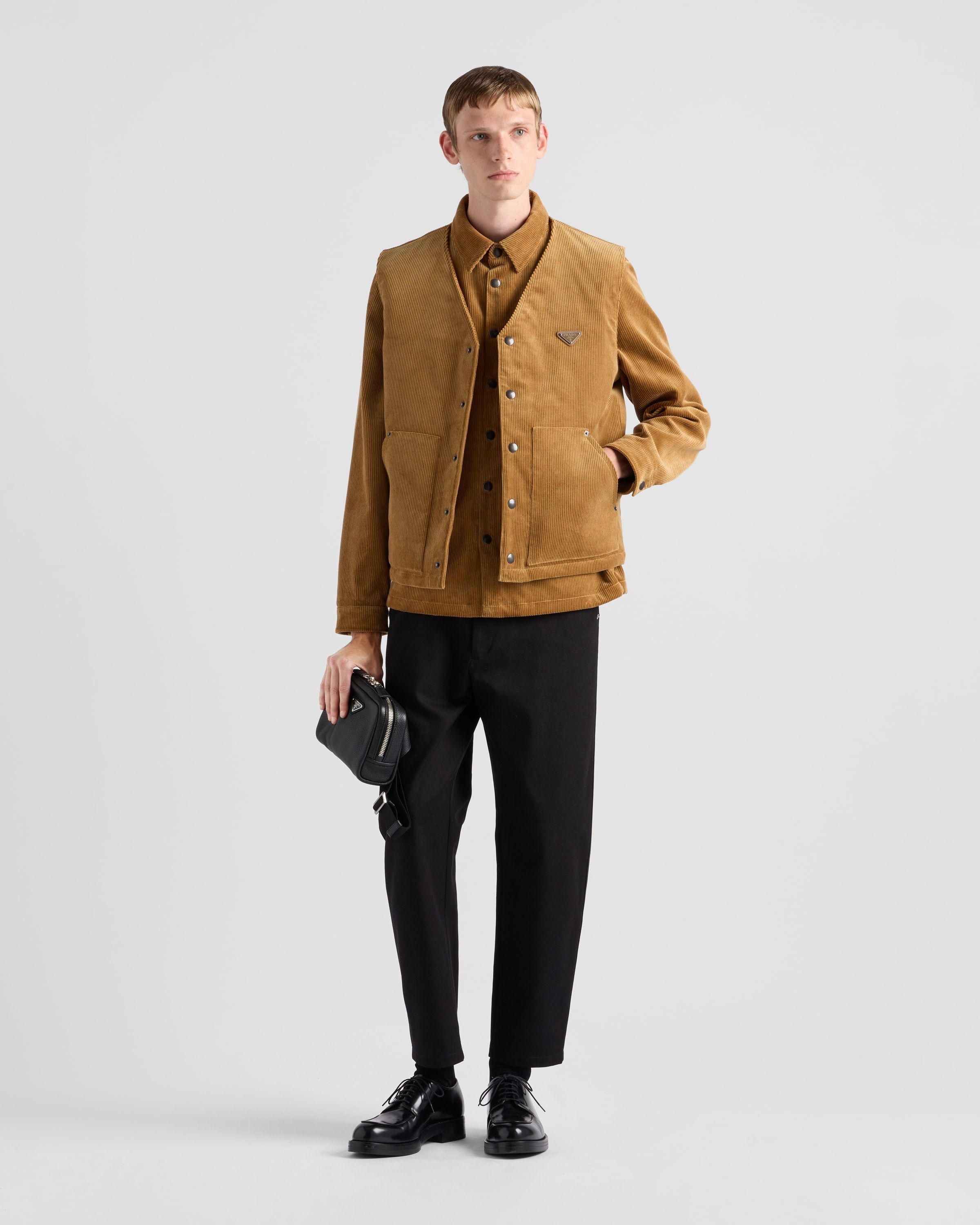 Prada o1mt1gz0925 Corduroy Vest in Yellow Size US L / EU 52-54 / 3 - 2 Thumbnail