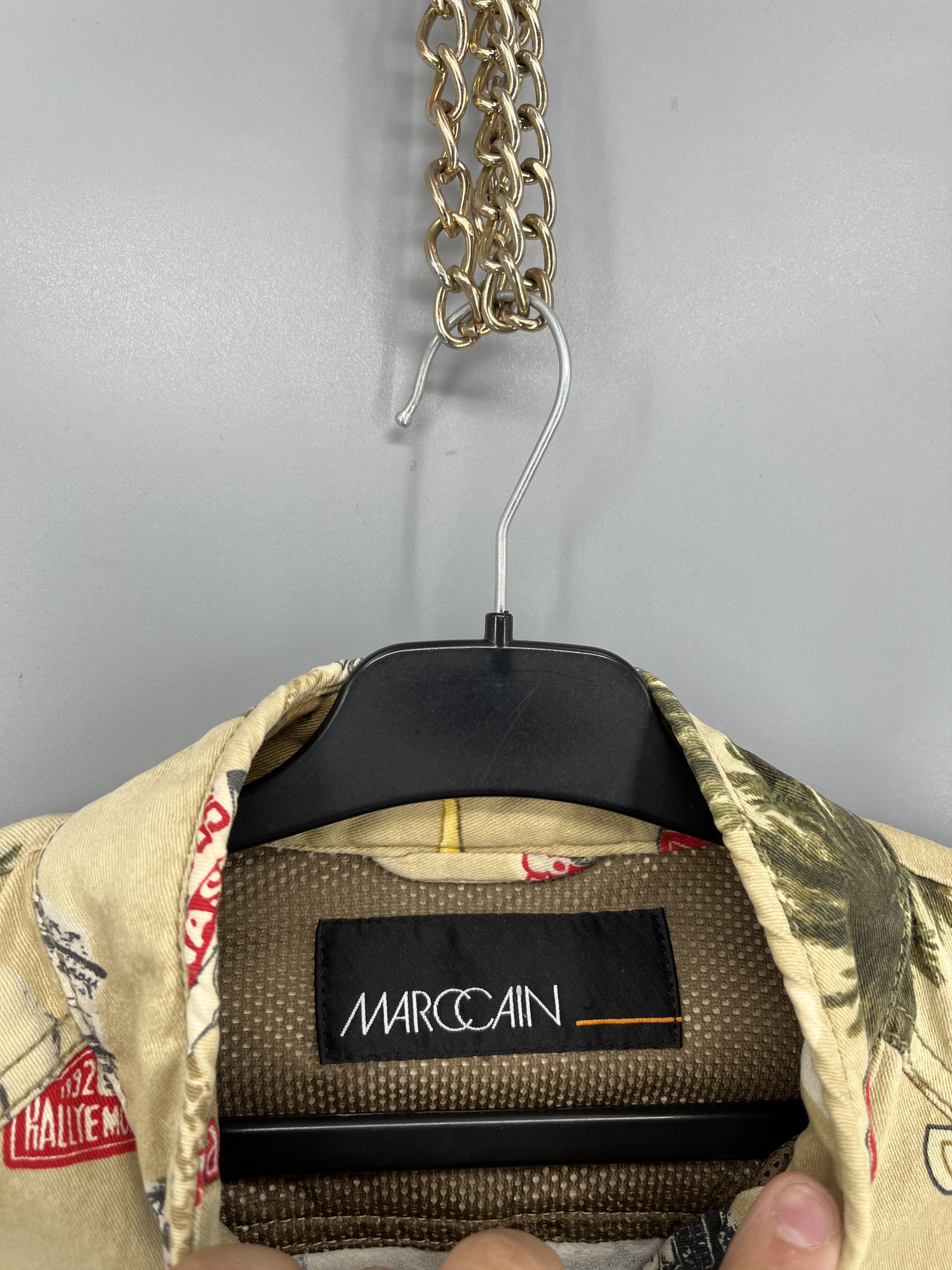 Vintage MARC CAIN Biker Moto Jacket Racing Print Stretch Cotton Size M / US 6-8 / IT 42-44 - 7 Thumbnail