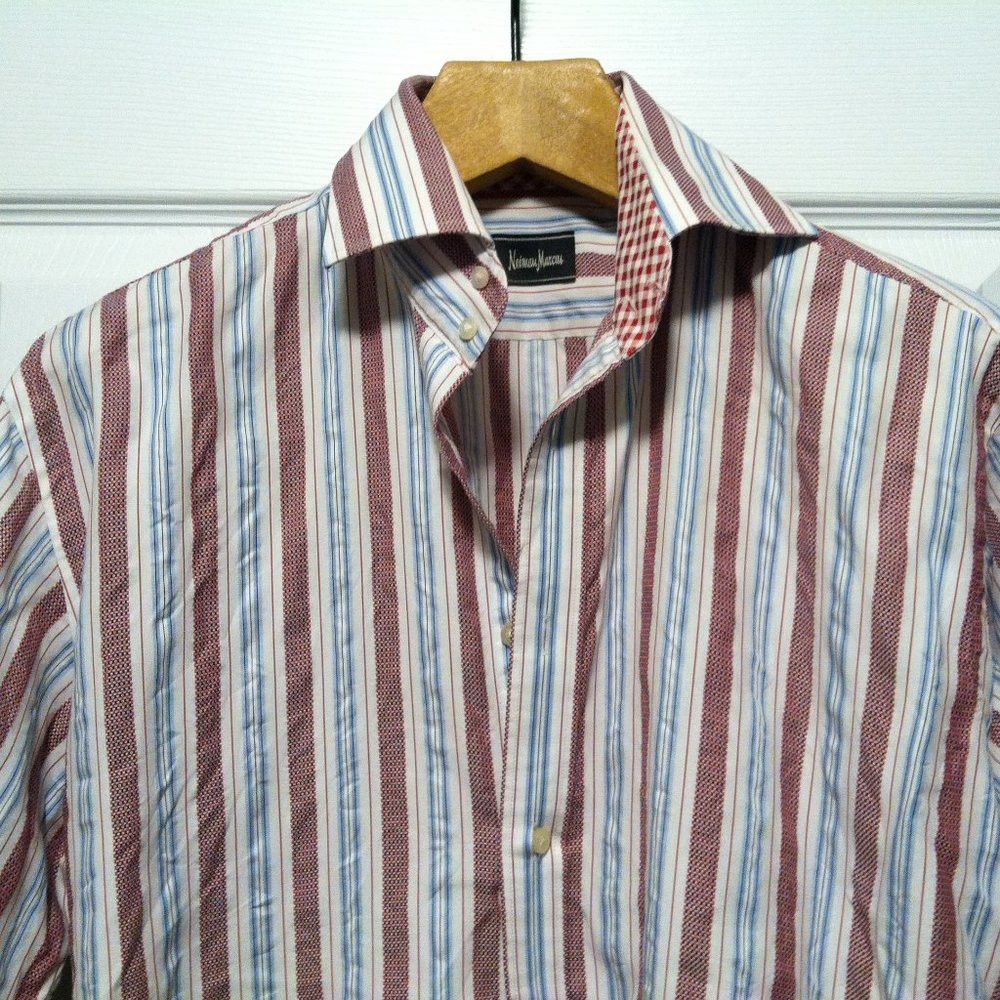 Neiman Marcus NEIMAN MARCUS MEN'S COTTON CASUAL SHIRT SIZE: M Size US M / EU 48-50 / 2 - 8 Thumbnail
