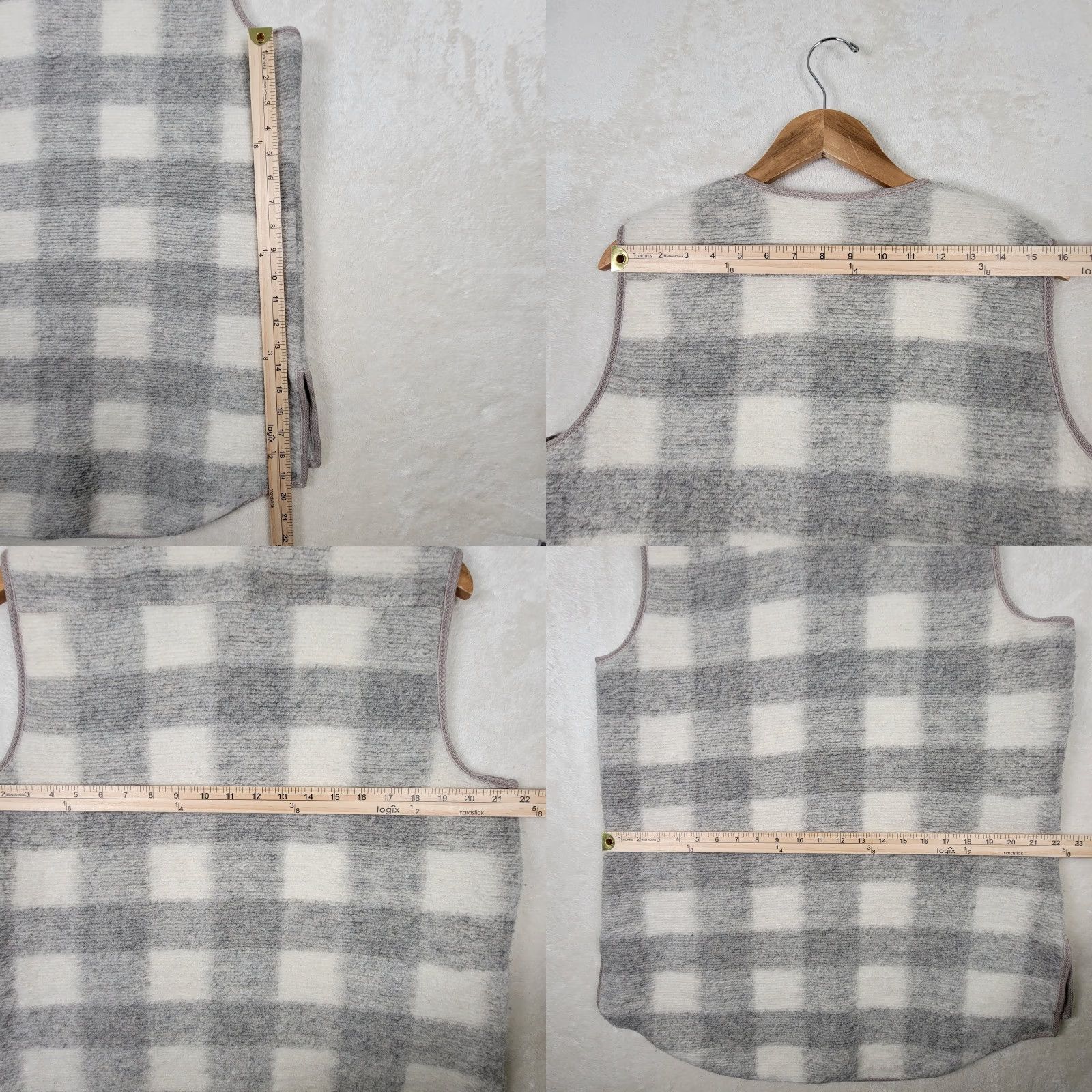 Vintage Woolrich Womens Wool Vest Gray White Plaid Fleece Full Zip Outdoor 90s Jacket Mid-Length Regular Fit XL Womens Vest Size XL / US 12-14 / IT 48-50 - 8 Thumbnail