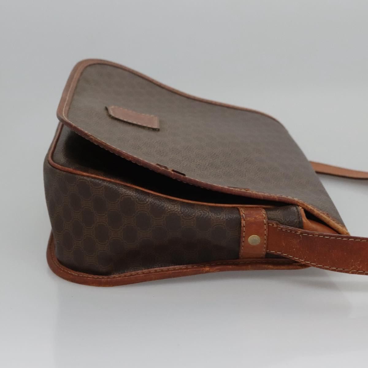 Celine CELINE Macadam Canvas Shoulder Bag Pvc Leather Brown Size ONE SIZE - 4 Thumbnail
