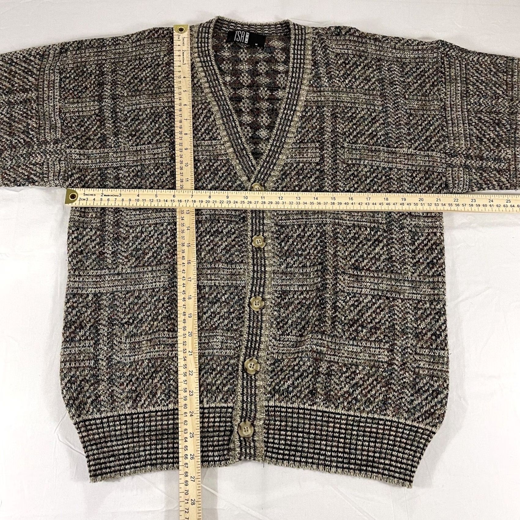 Vintage VINTAGE TSR Cardigan Sweater M Men Knit Beige 90s Button Cardigan Vintage Size US M / EU 48-50 / 2 - 3 Thumbnail