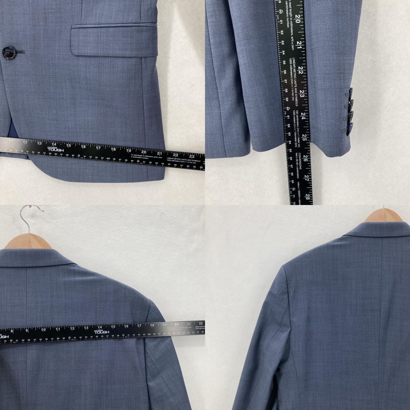 Express Express Mens Suit Jacket 40R Navy Extra Slim Two Button Wool Blend Modern Business Blazer Jacket Notch Lapel WomenS? Size 40R - 9 Thumbnail