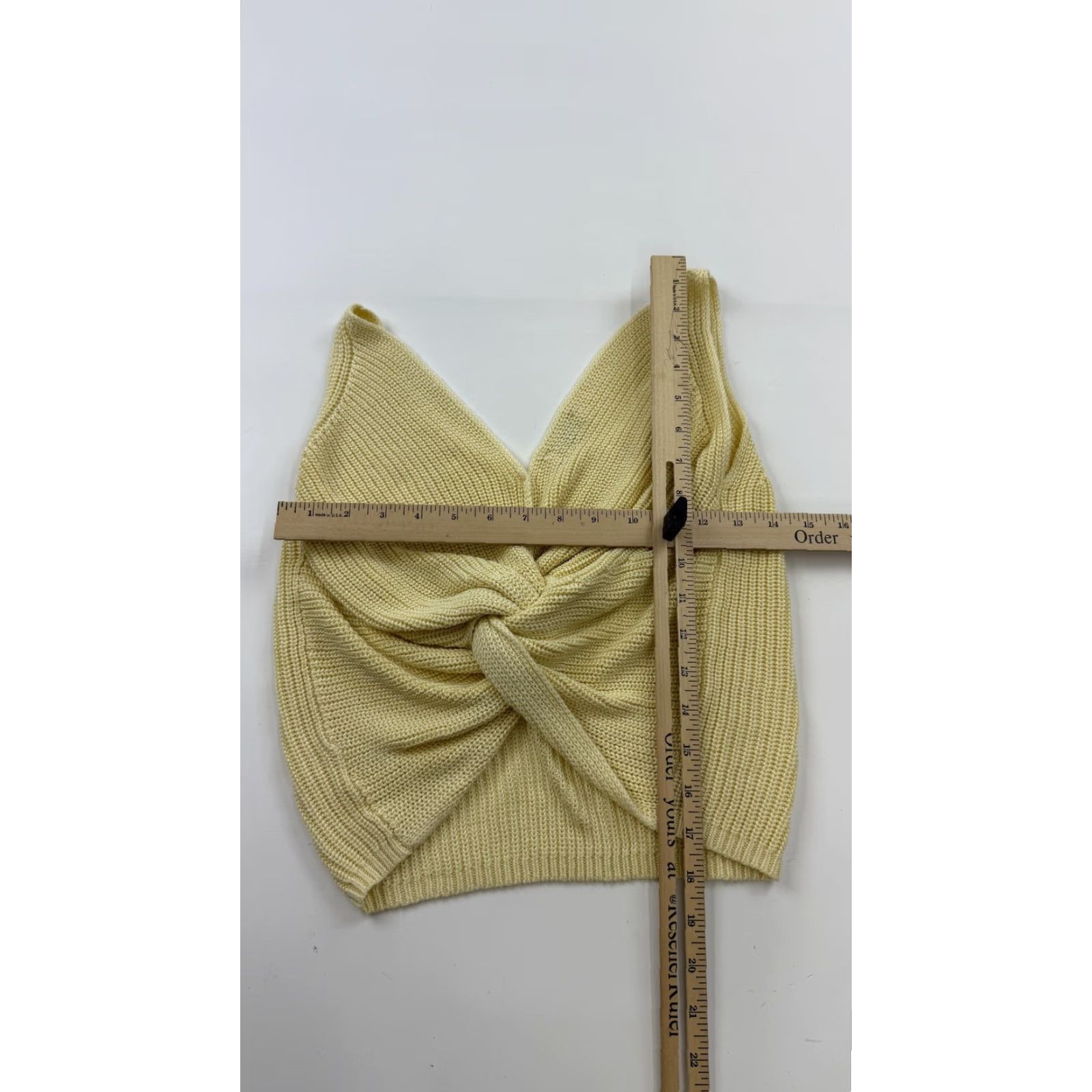 Vintage Gentle Fawn Sweater Womens Small Yellow Knit V Neck Twist Front Pullover Tank Top Size S / US 4 / IT 40 - 7 Thumbnail