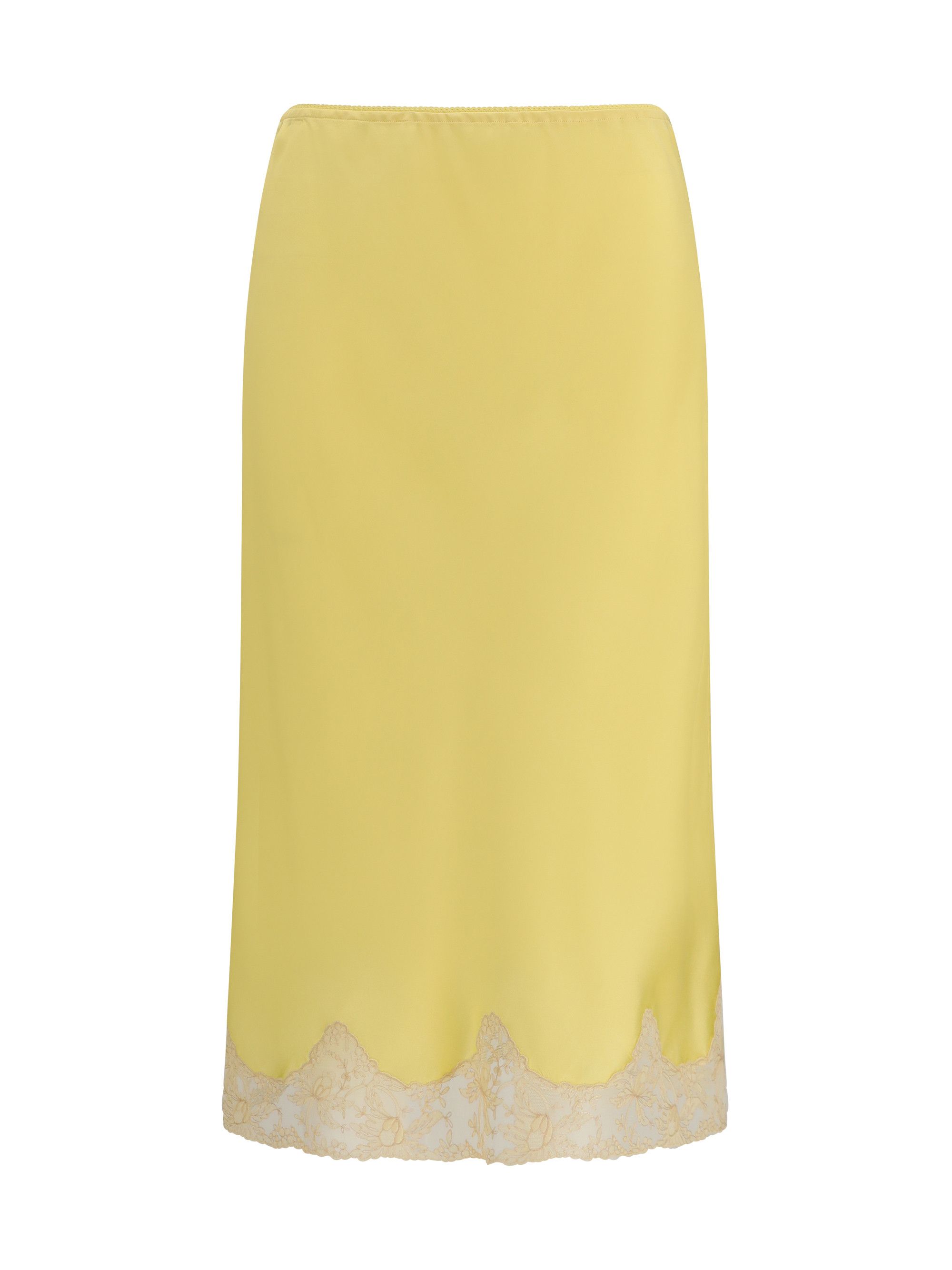 Saint Laurent Paris Satin Midi Skirt with lace inserts Size 30" / US 8 / IT 44 - 1 Thumbnail