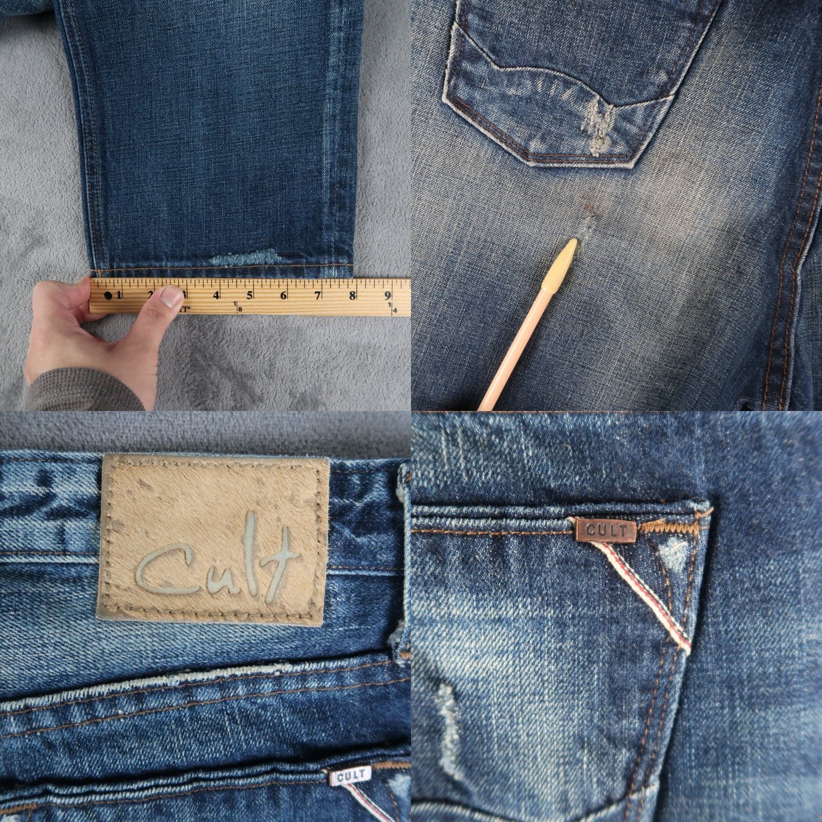 Cult Of Individuality VINTAGE Cult of Individuality Distressed Womens Alter Ego Boyfriend Jeans Sz 31 (36x26) Size 24" / US 00 / IT 34 - 10 Thumbnail