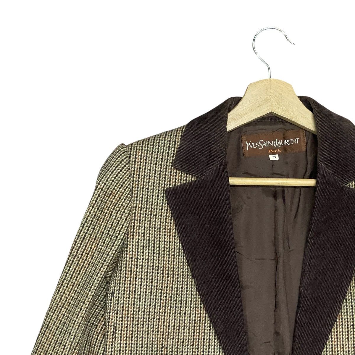 Yves Saint Laurent Vintage 80s Yves Saint Laurent Cropped Houndstooth Blazer Size M / US 6-8 / IT 42-44 - 5 Thumbnail