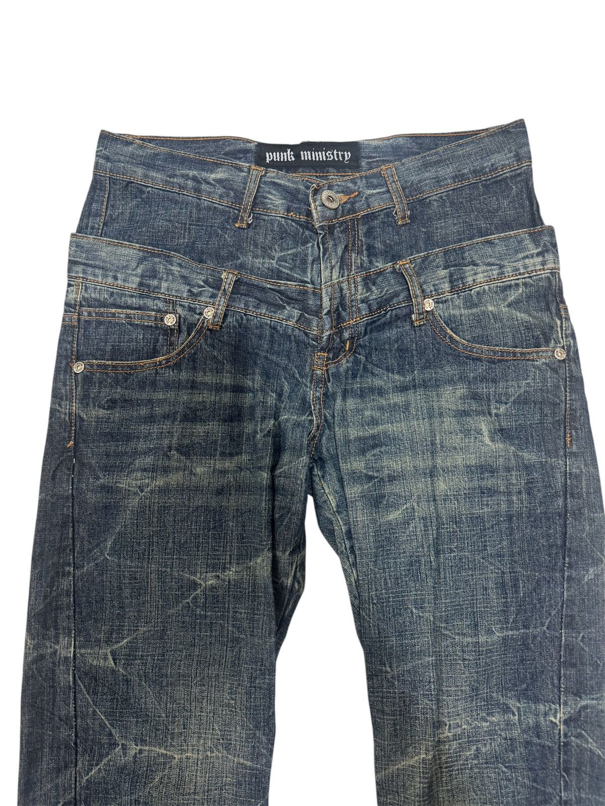 If Six Was Nine × Japanese Brand × Vintage Vintage Punk Ministry Double Waist Jeans Size US 30 / EU 46 - 4 Thumbnail