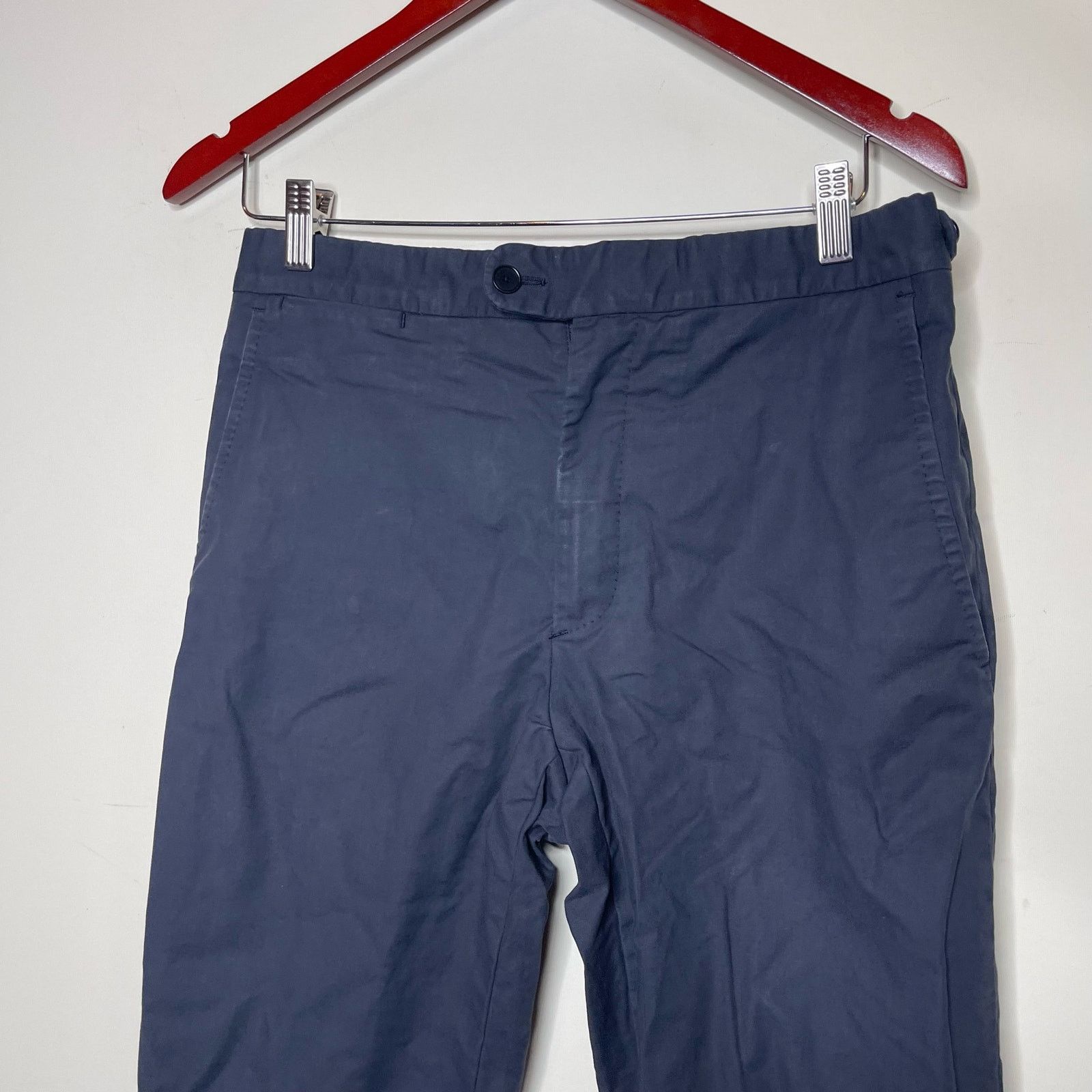 P. Johnson P. Johnson X Sartoria Carrara Flat Front Cotton Trousers Nav Size US 30 / EU 46 - 3 Thumbnail