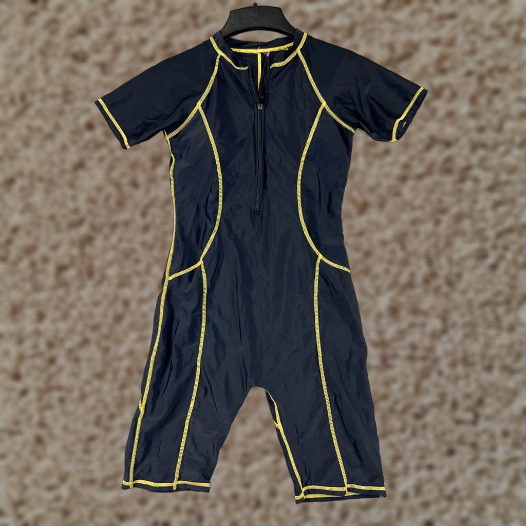 Vintage ROSkIKI Swimsuit One Piece Womens Medium Black Short Sleeve Sports Surfing Universal Logo Size 32" / US 10 / IT 46 - 1 Thumbnail