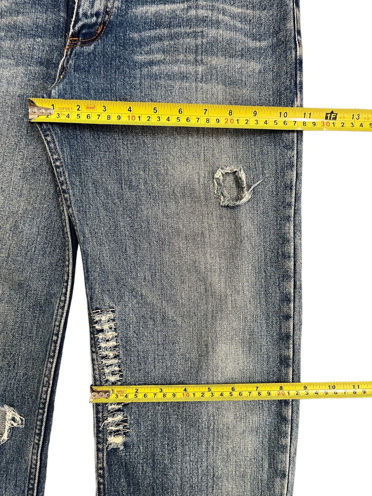 14th Addiction Vintage Japanese Brand Blue Wash Distress Straight Cut Jeans Size US 32 / EU 48 - 15 Thumbnail