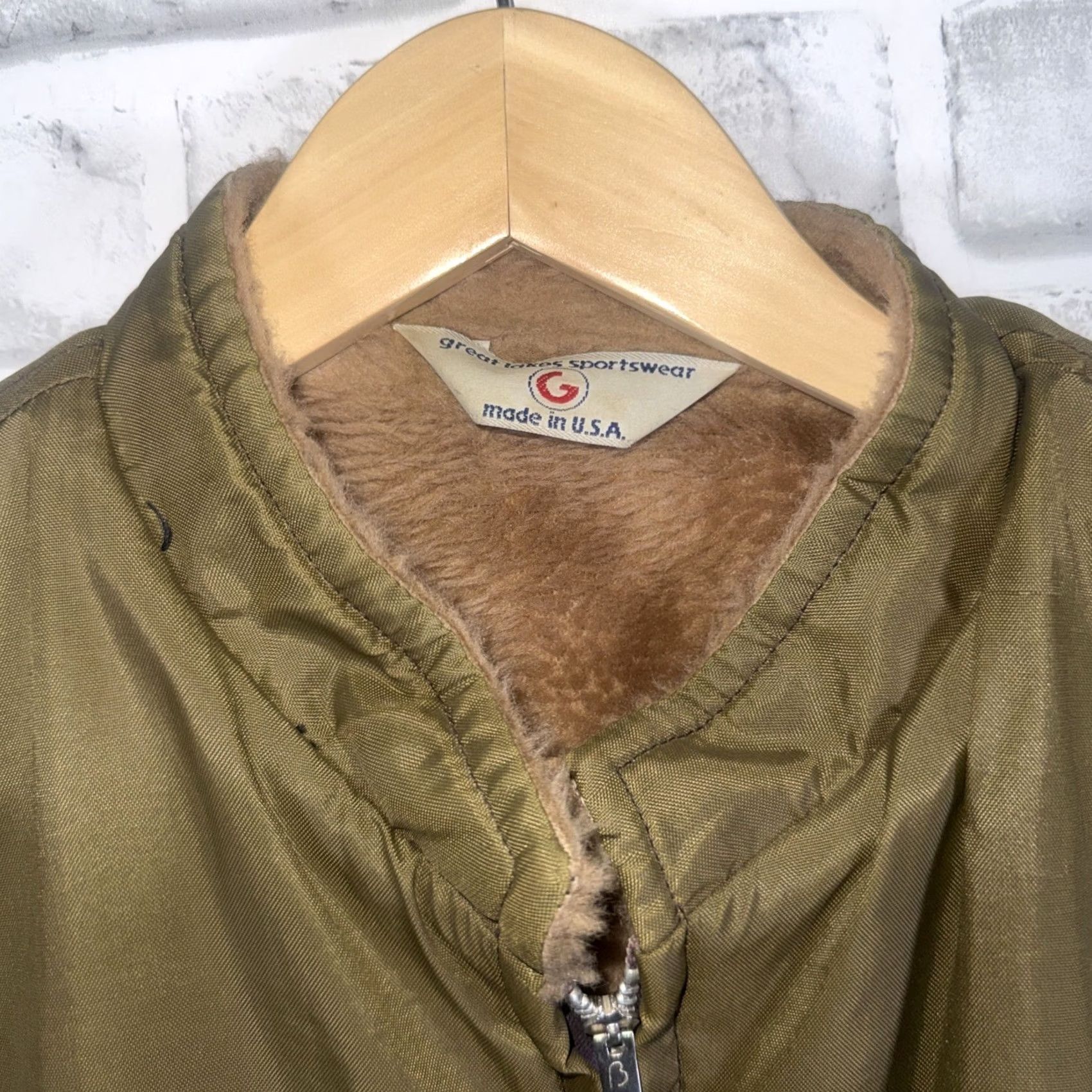 Vintage VTG Great Lakes Sportswear USA Made Brown Faux Fur Lined Full Zip Jacket Men L Size US L / EU 52-54 / 3 - 2 Thumbnail