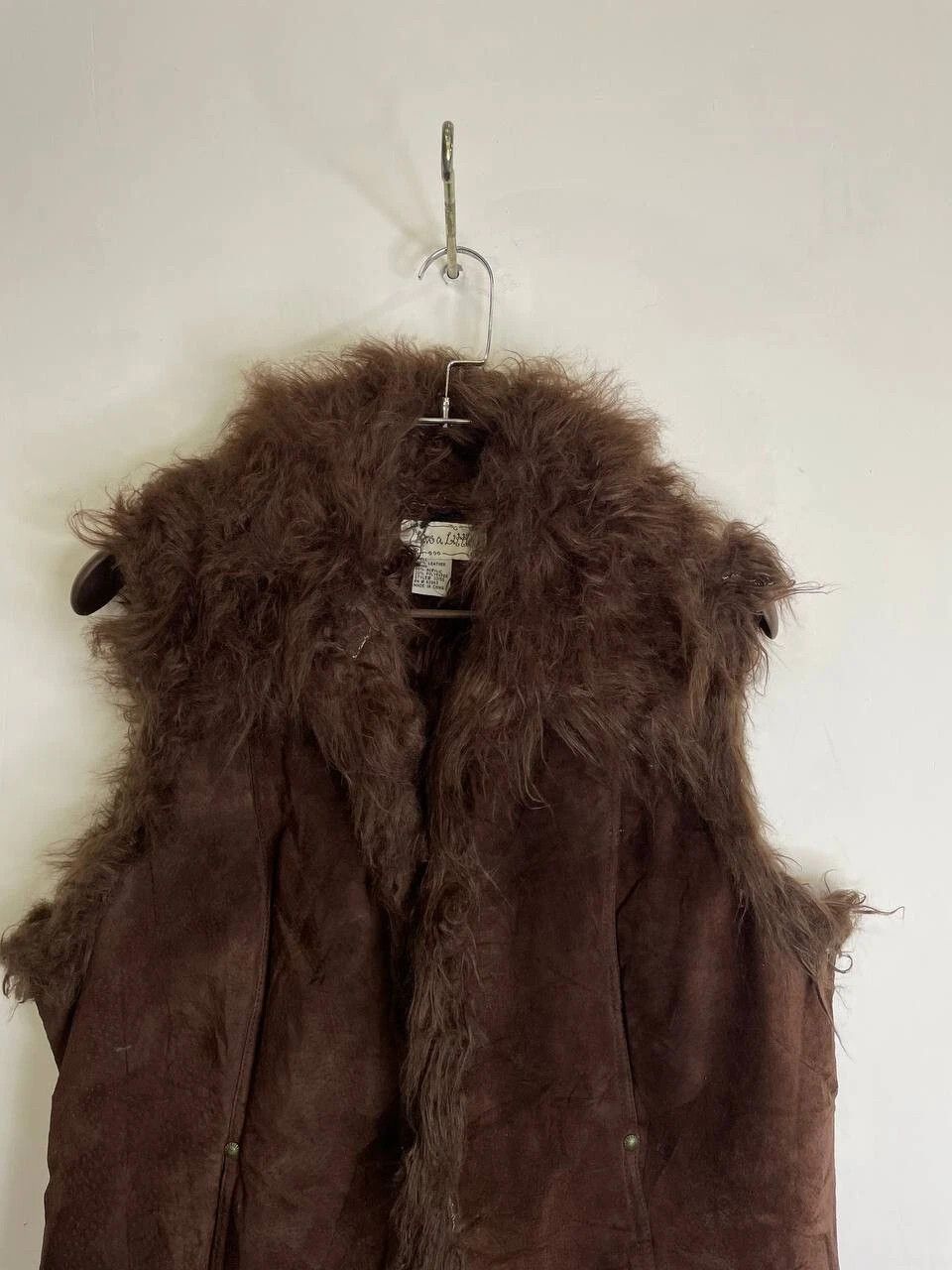 If Six Was Nine × Japanese Brand × Le Grande Bleu (L.G.B.) Vintage 00s Shearling Leather Vest Fur Boho Style Size M / US 6-8 / IT 42-44 - 2 Thumbnail