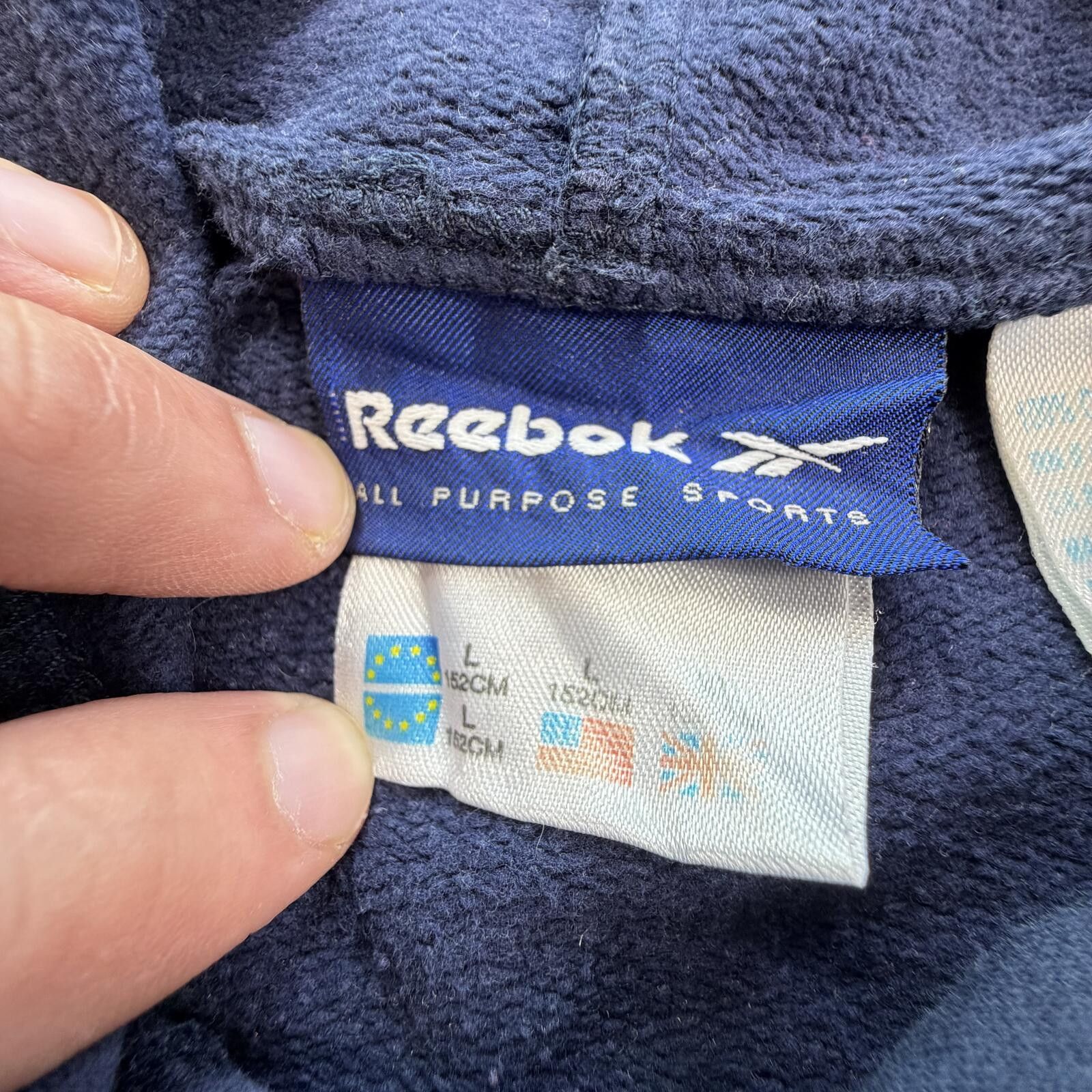 Reebok Vintage Y2K Reebok Center Logo Hoodie Navy Sweatshirt Size US L / EU 52-54 / 3 - 4 Thumbnail
