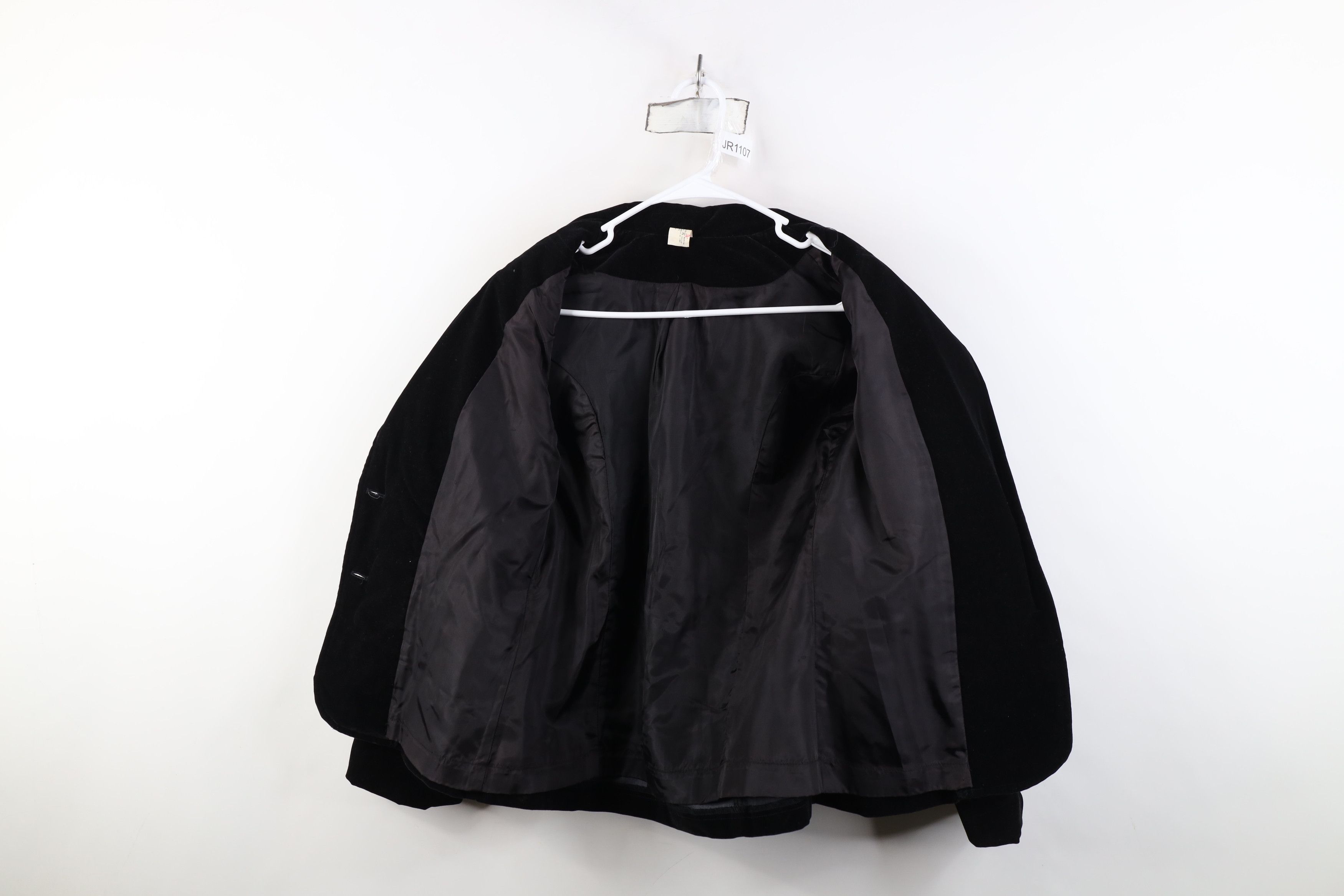 Vintage Vintage 60s Streetwear Velvet Velour Blazer Jacket Black USA Size L / US 10 / IT 46 - 10 Thumbnail