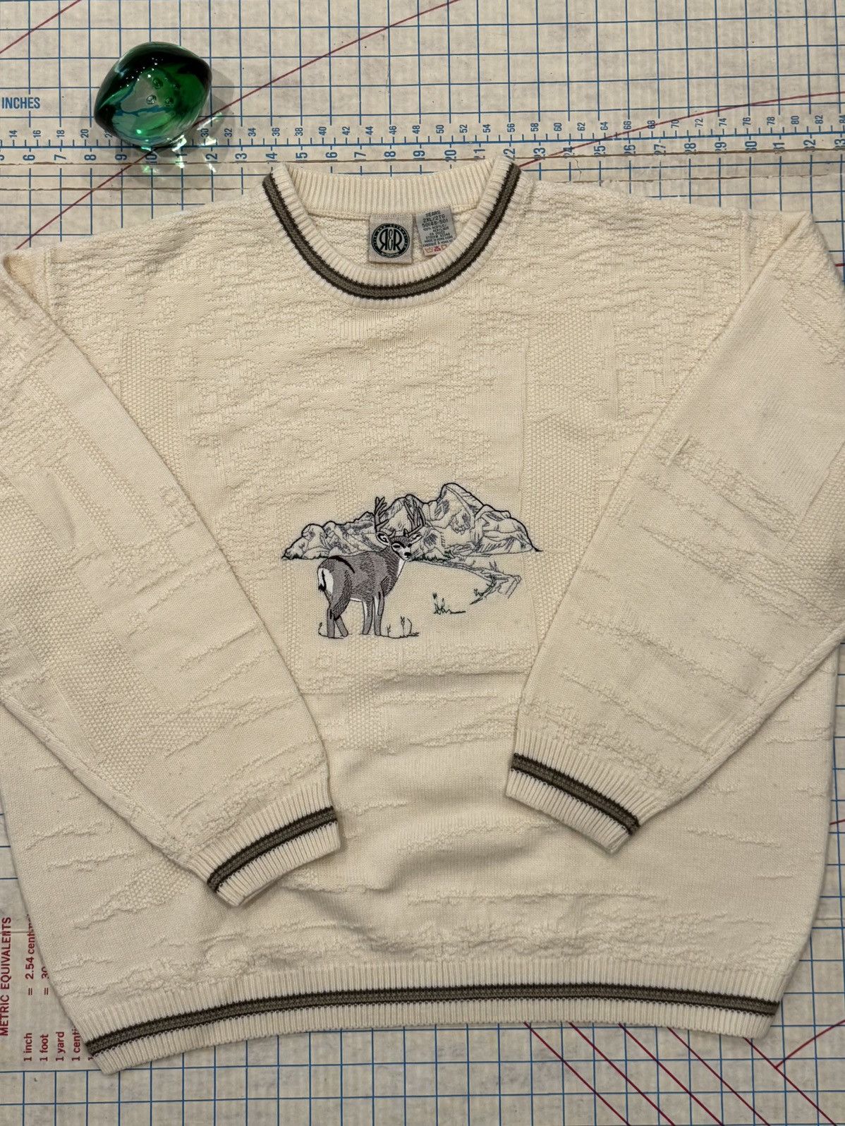 Sears Vintage Sears R&R Embroidered Deer Knit Sweater White XXL Size US XXL / EU 58 / 5 - 7 Thumbnail