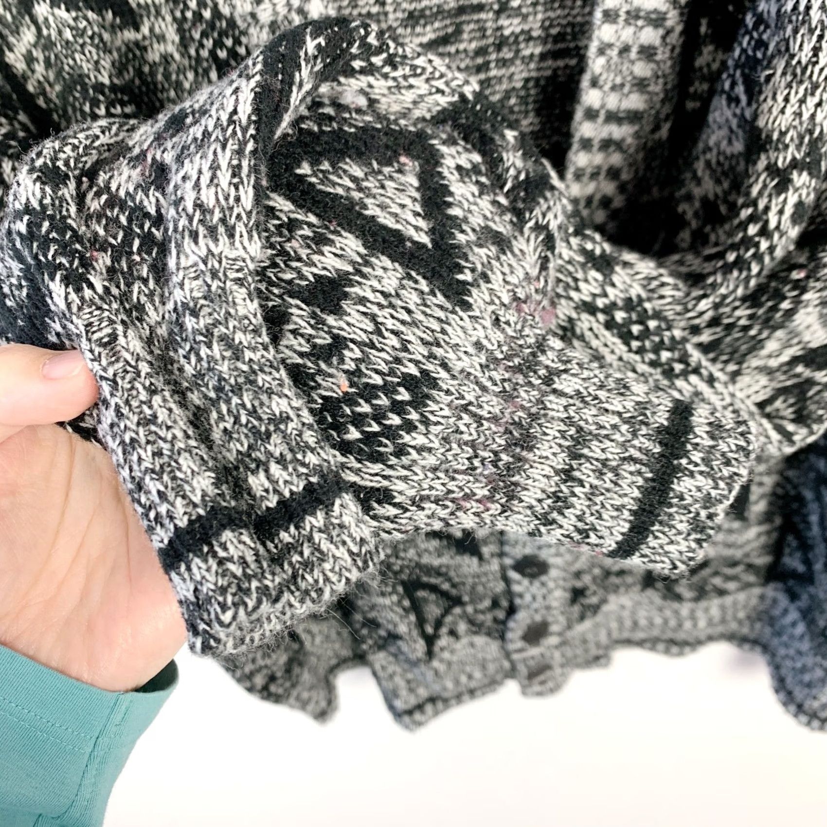 Triangl VINTAGE Sir William Cardigan Grunge Knit XL Mens Abstract Triangles Black 1990s Knit Cardigan Grunge Sir William XL Mens Black 1990s Size US XL / EU 56 / 4 - 5 Thumbnail