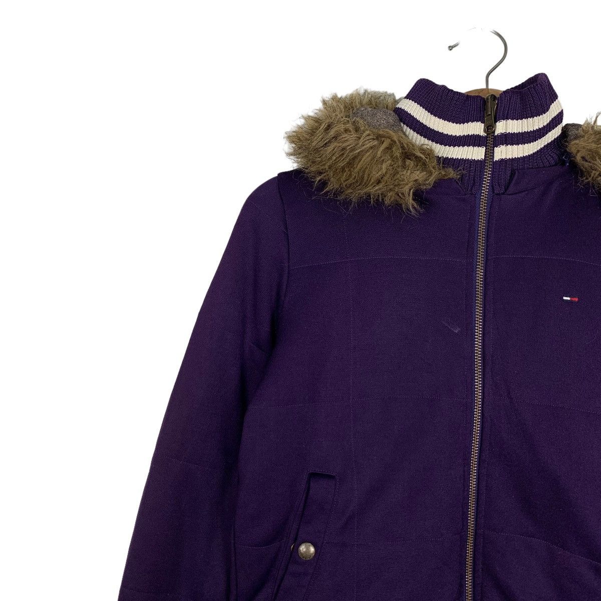 Tommy Hilfiger TOMMY GIRL Fur Hoodie Purple Jacket #0310-C14 Size S / US 4 / IT 40 - 7 Thumbnail