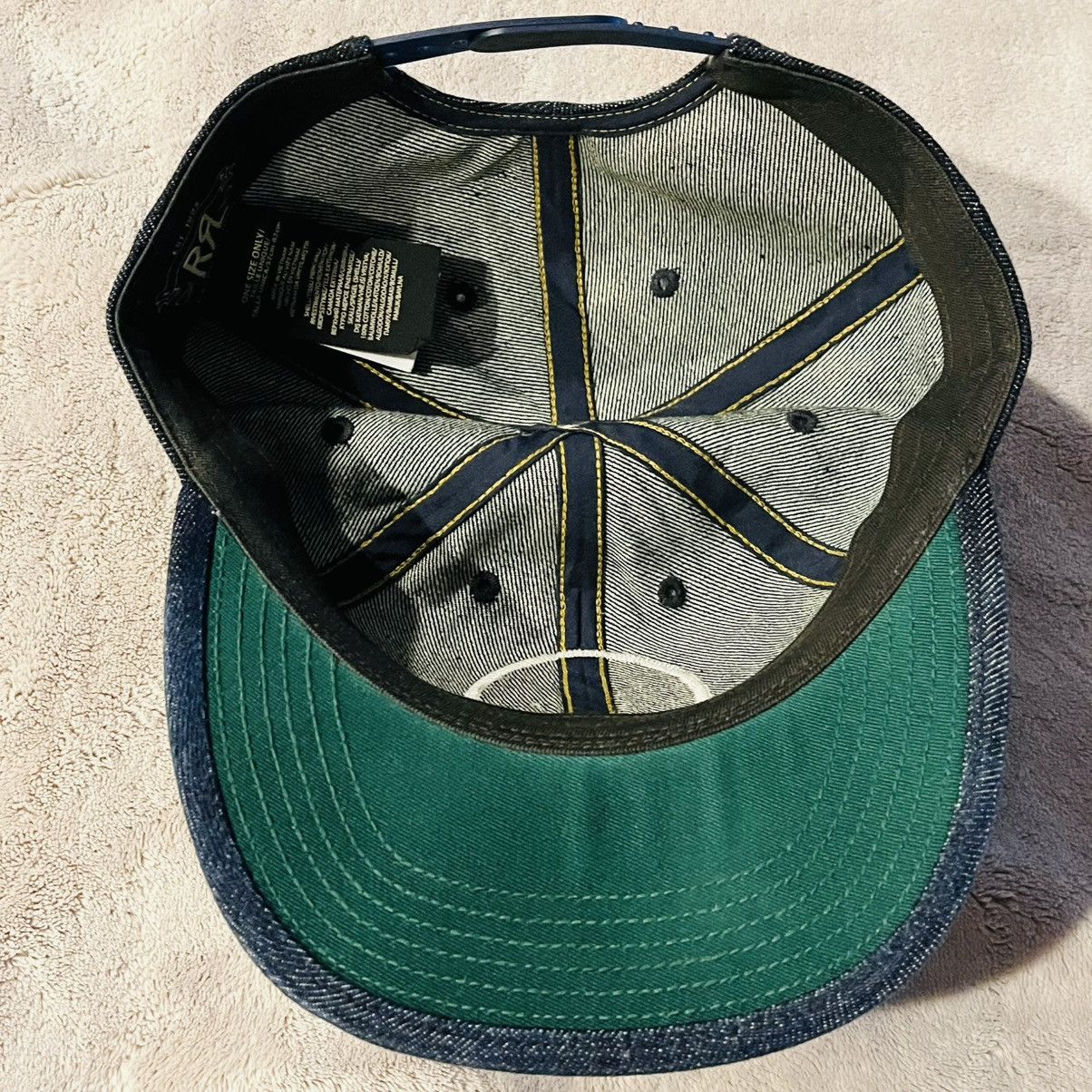 RRL Ralph Lauren Ralph Lauren Double RRL Selvedge Denim Indigo Wing Patch Hat Size ONE SIZE - 3 Thumbnail