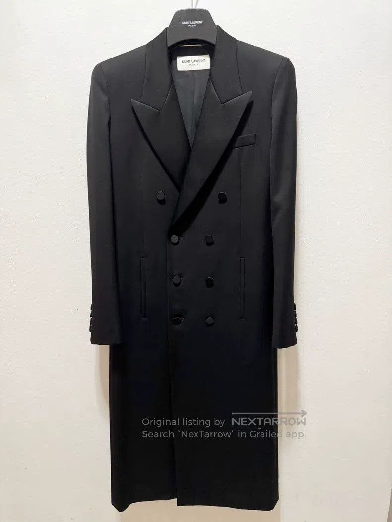 Saint Laurent Paris Saint Laurent Paris Double-breasted Long Smoking Coat with Size US S / EU 44-46 / 1 - 1 Thumbnail