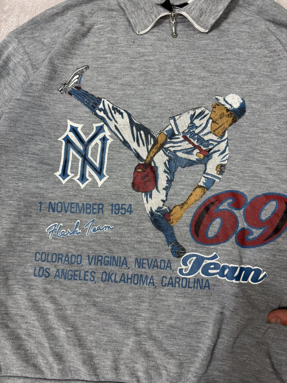Vintage Rare 1954 New York Yankees Flash Team 69 Sweatshirt Size US L / EU 52-54 / 3 - 5 Thumbnail